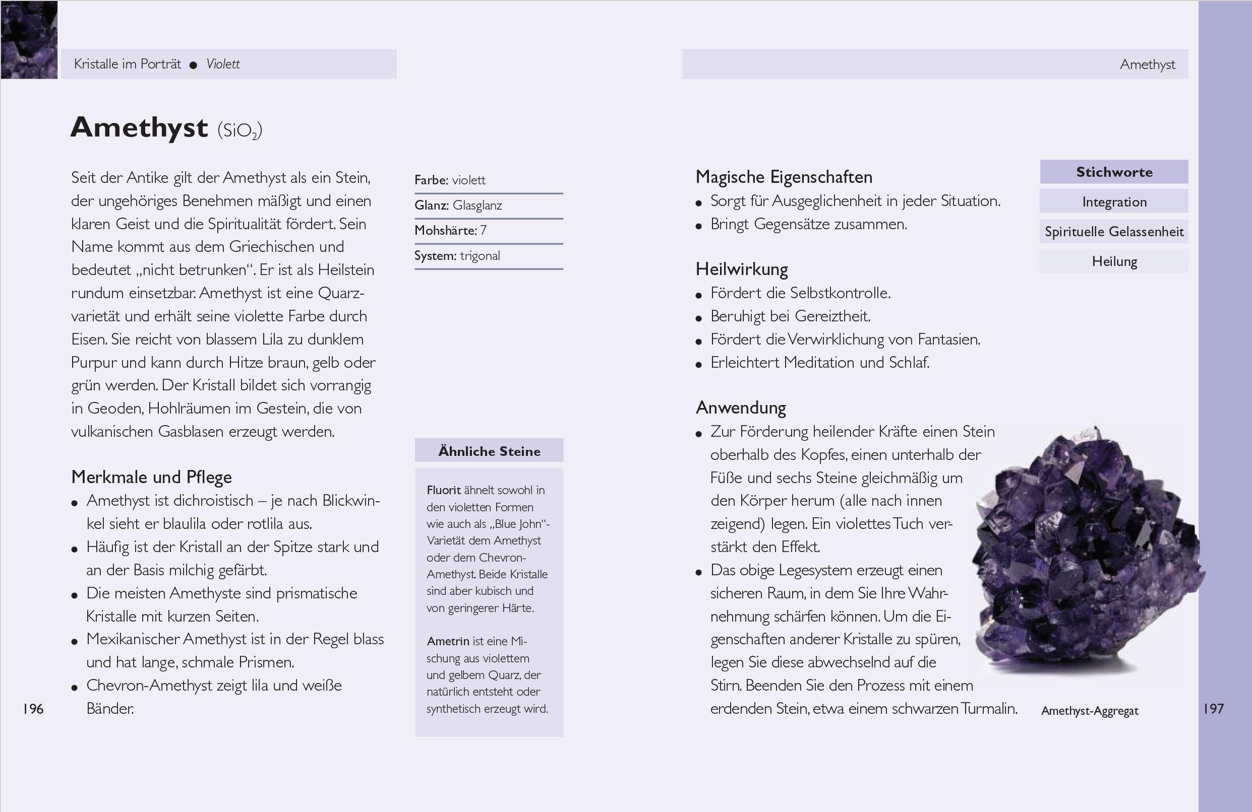 Beispielinhalt (Bild) Handbuch Heilsteine