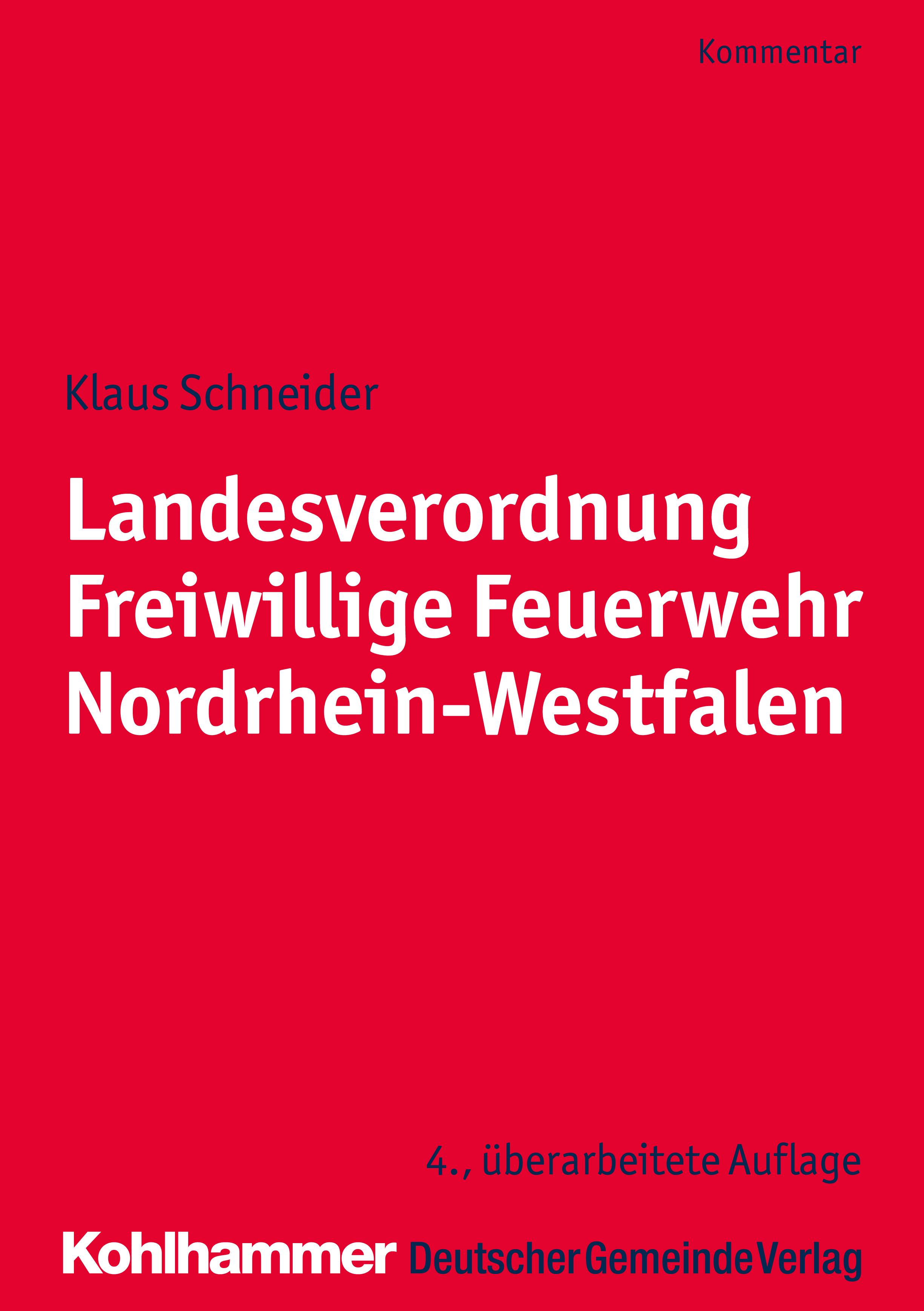 Vorderes Coverbild Landesverordnung Freiwillige Feuerwehr Nordrhein-Westfalen