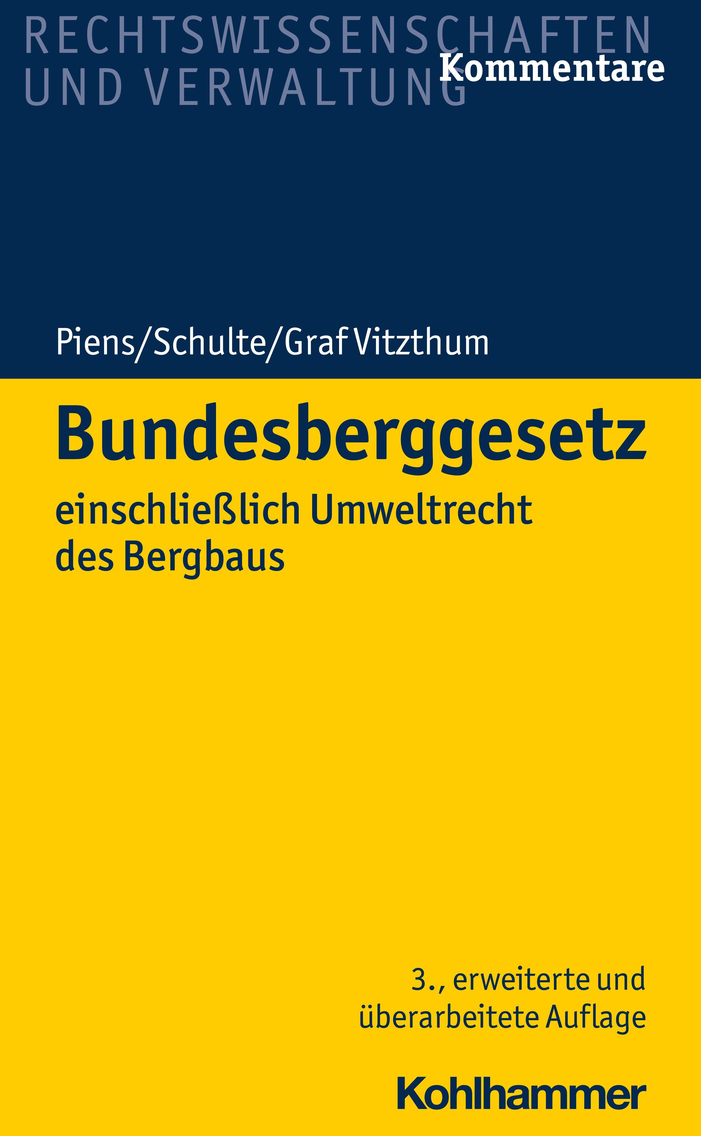 Vorderes Coverbild Bundesberggesetz