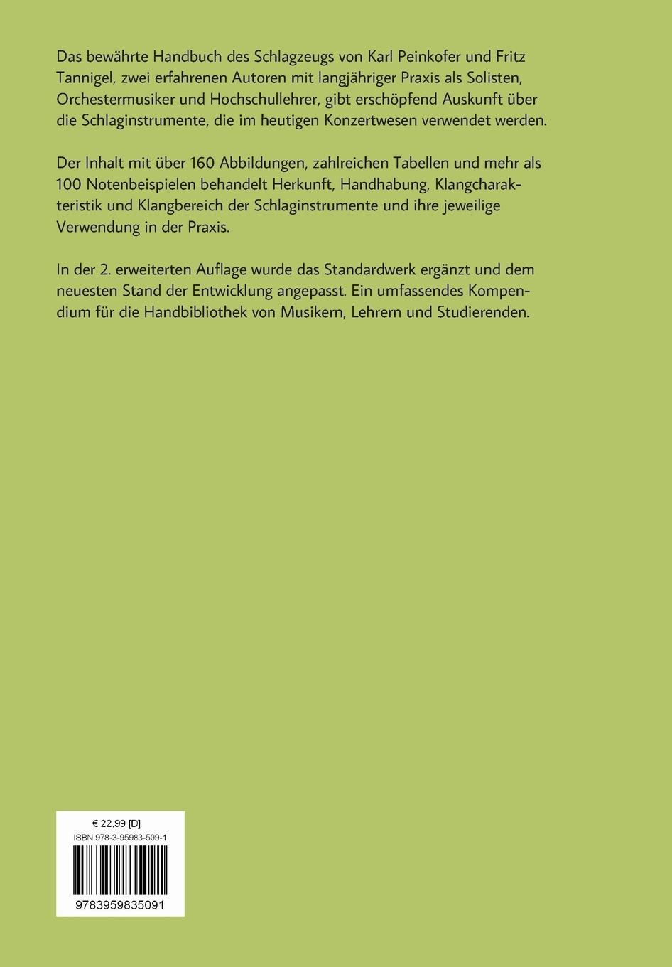 Rückseitencover Handbuch des Schlagzeugs