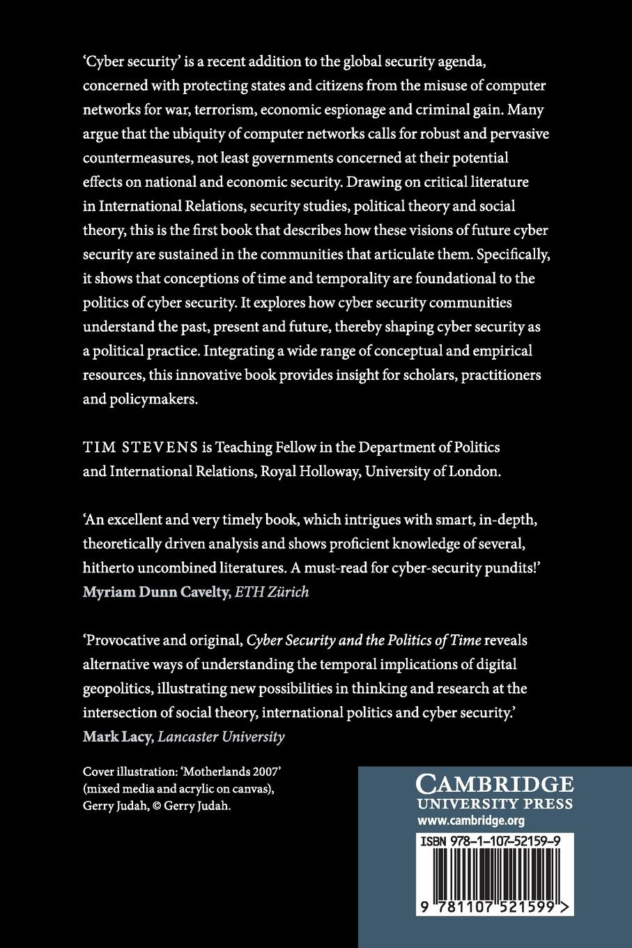 Rückseitencover Cyber Security and the Politics of Time