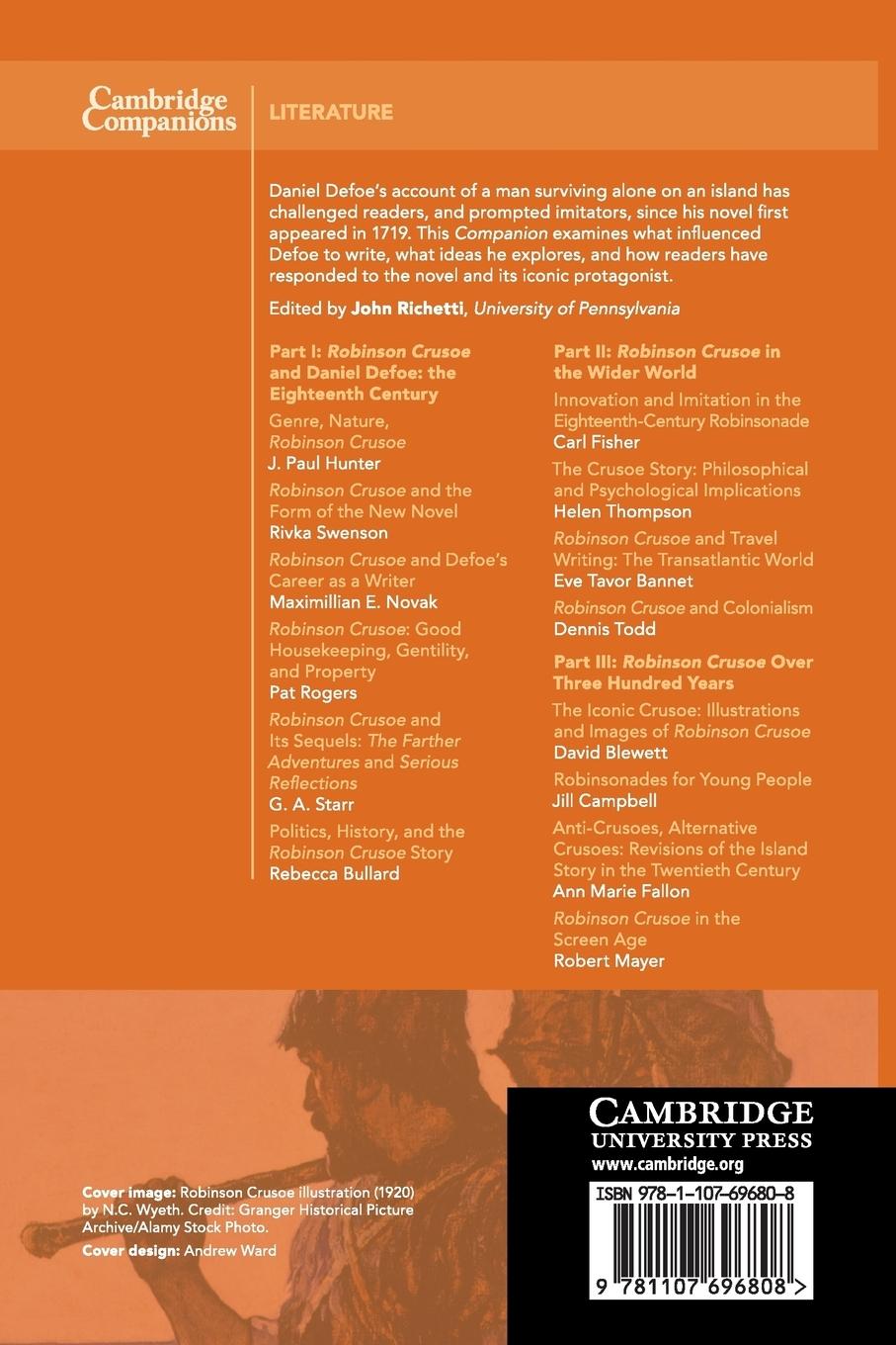 Rückseitencover The Cambridge Companion to "Robinson Crusoe"