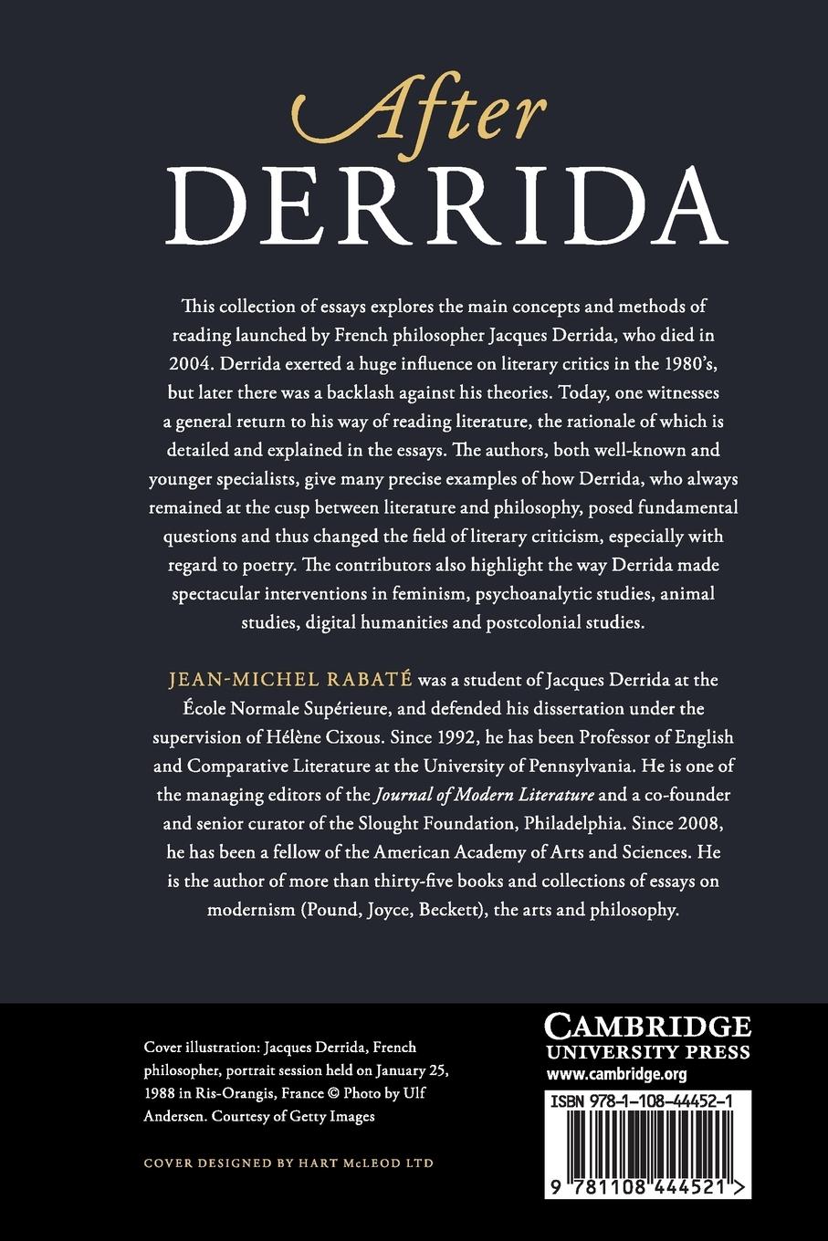 Rückseitencover After Derrida