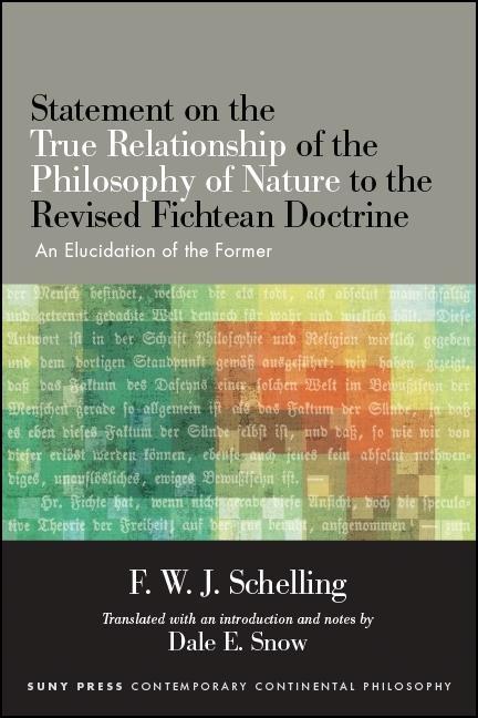 Vorderes Coverbild Statement on the True Relationship of the Philosophy of Nature to the Revised Fichtean Doctrine