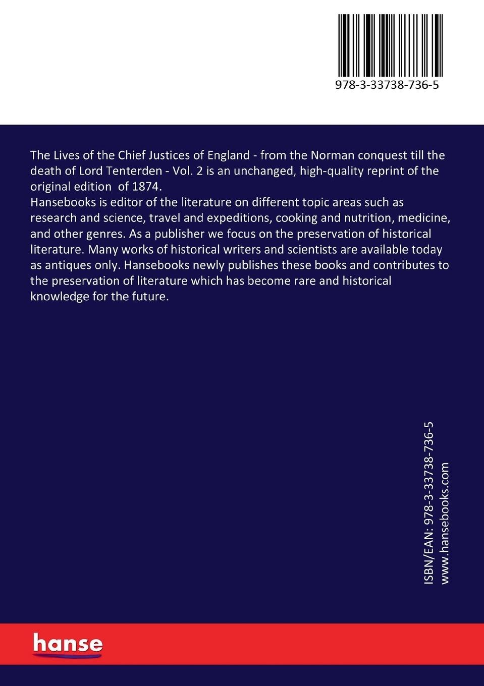 Rückseitencover The Lives of the Chief Justices of England