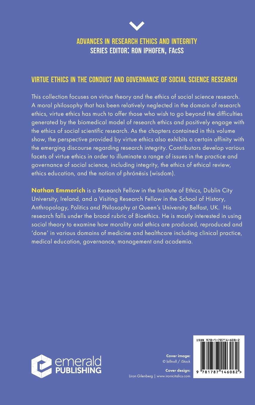 Rückseitencover Virtue Ethics in the Conduct and Governance of Social Science Research