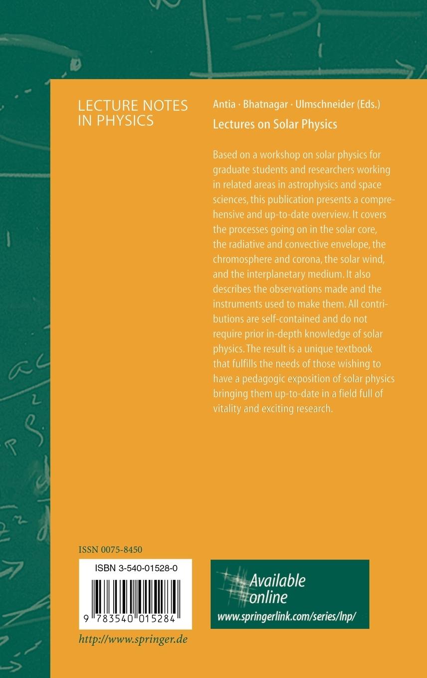 Rückseitencover Lectures on Solar Physics