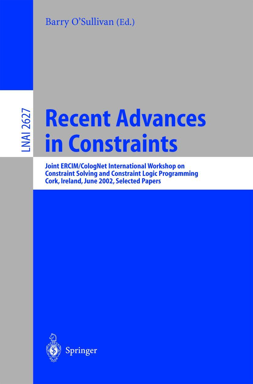 Vorderes Coverbild Recent Advances in Constraints