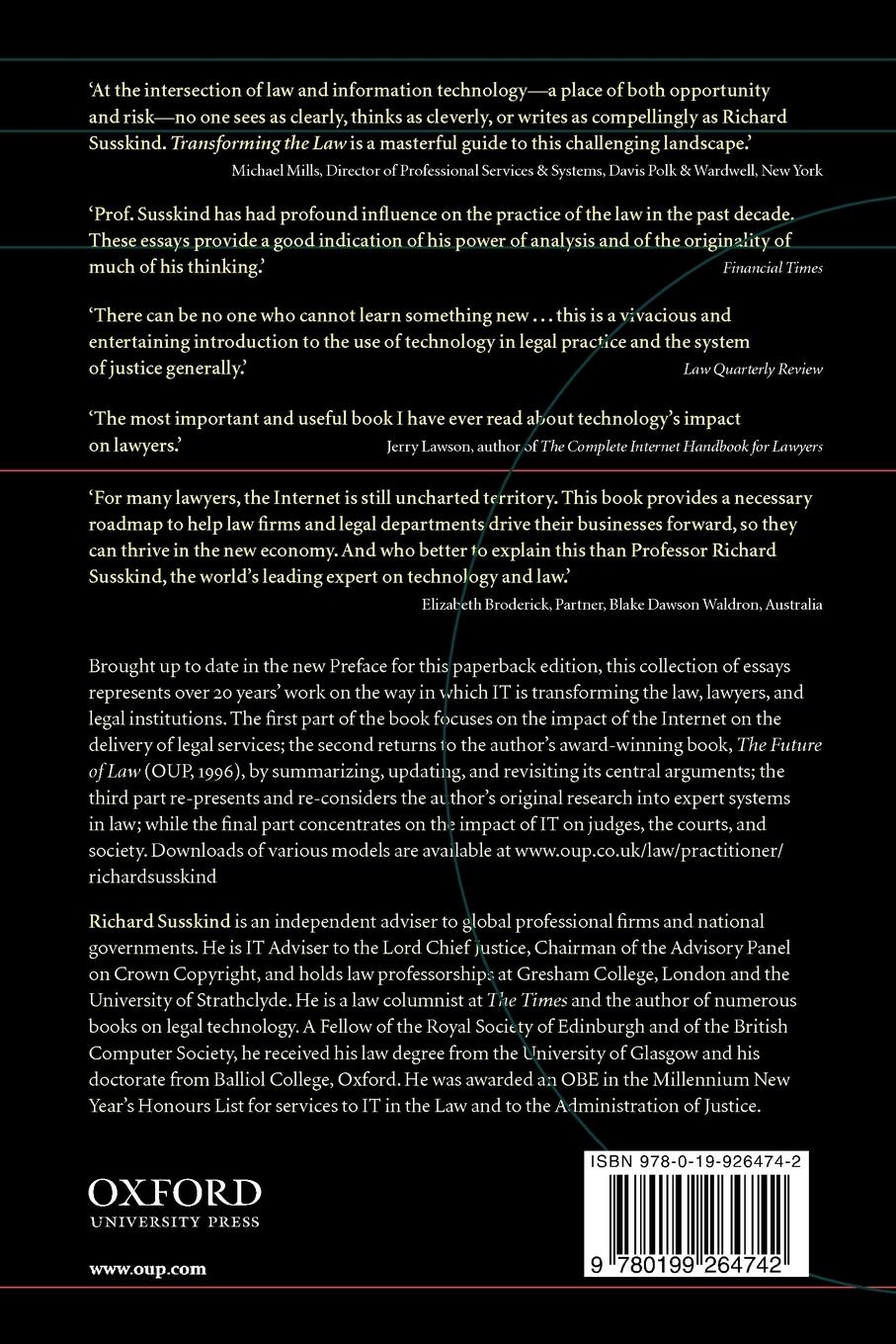 Rückseitencover Transforming the Law