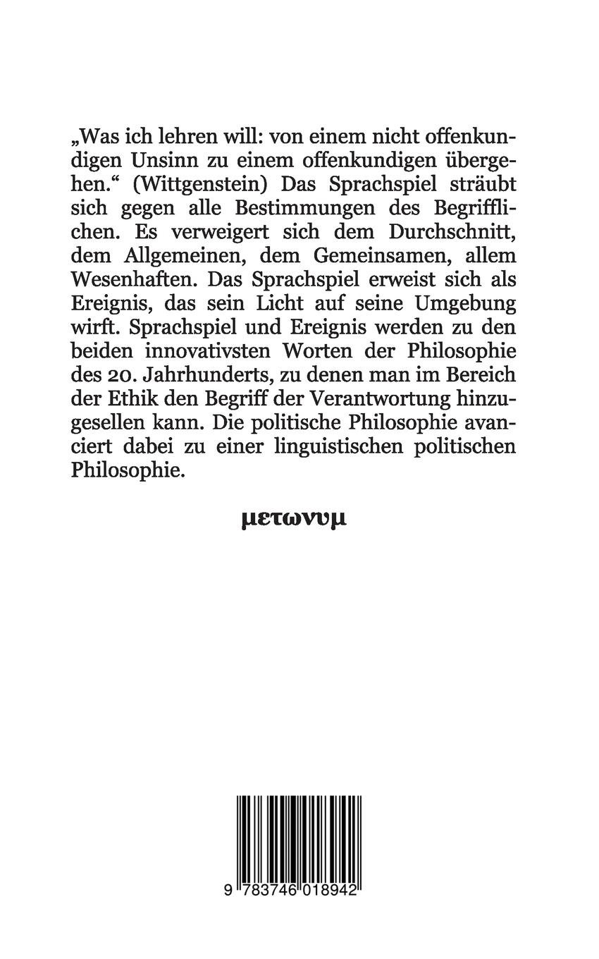 Rückseitencover Das Blau des Sprachspiels