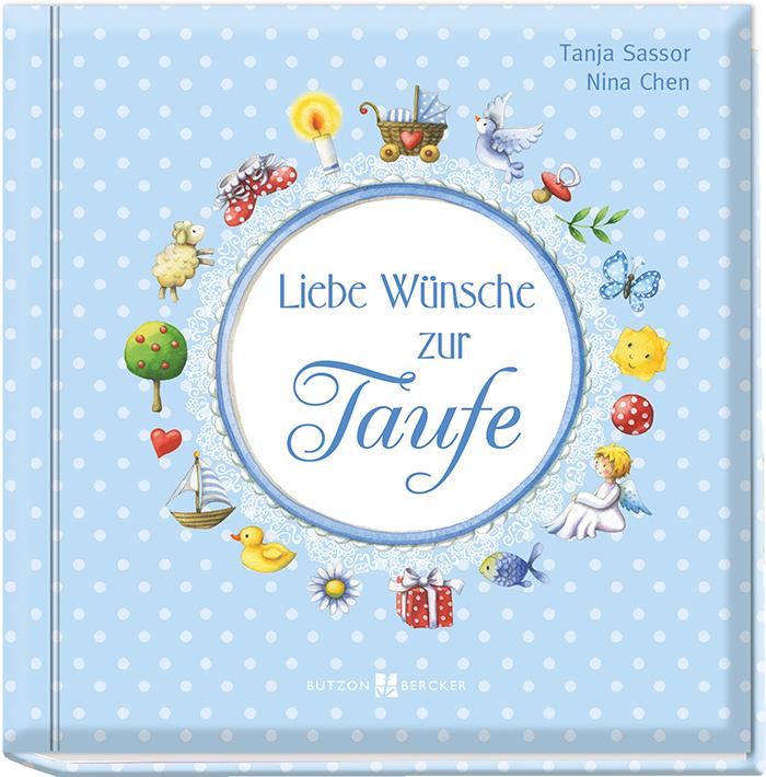 Vorderes Coverbild Liebe Wünsche zur Taufe (blau)