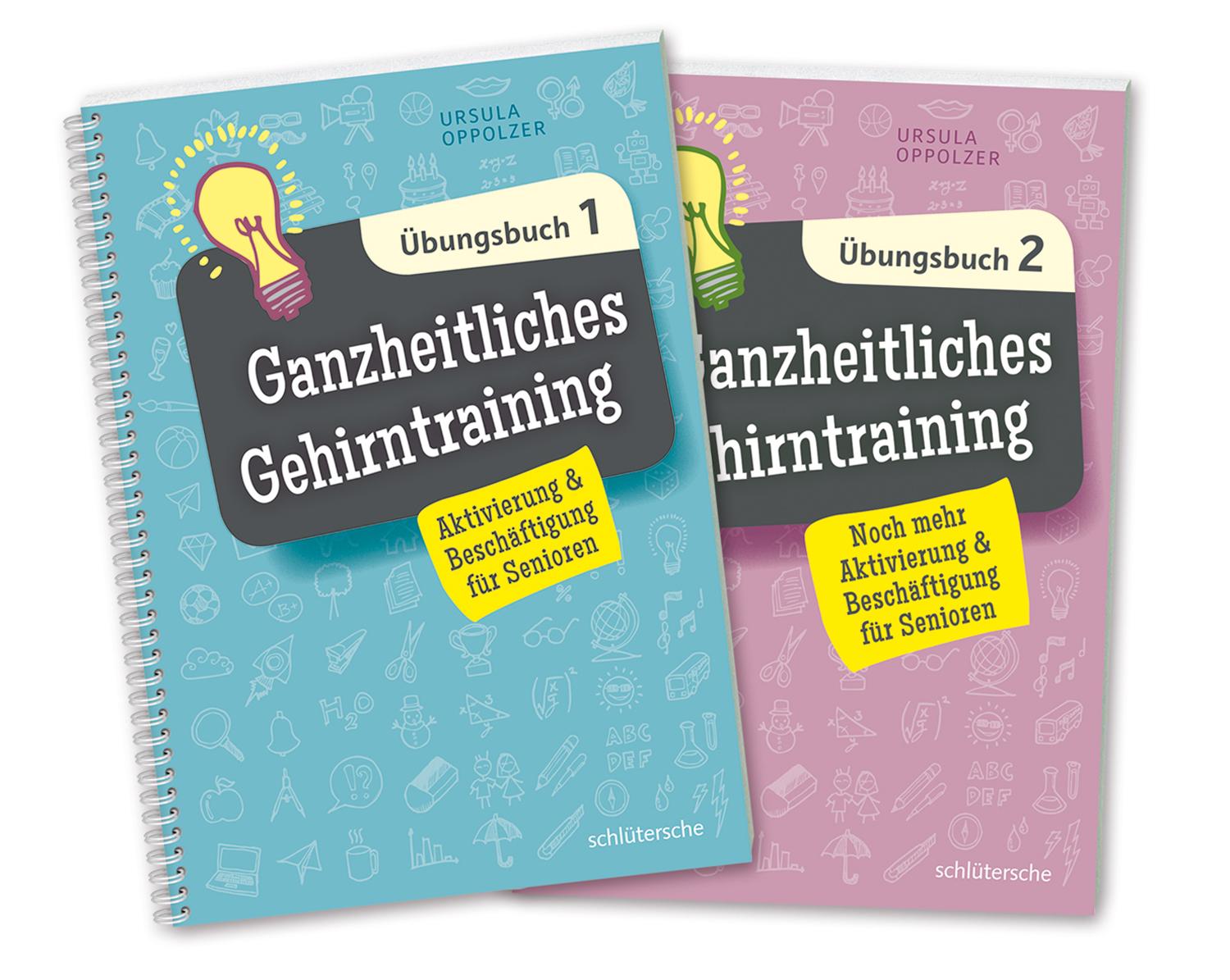 Vorderes Coverbild Ganzheitliches Gehirntraining Übungsbücher 1+2 im Set