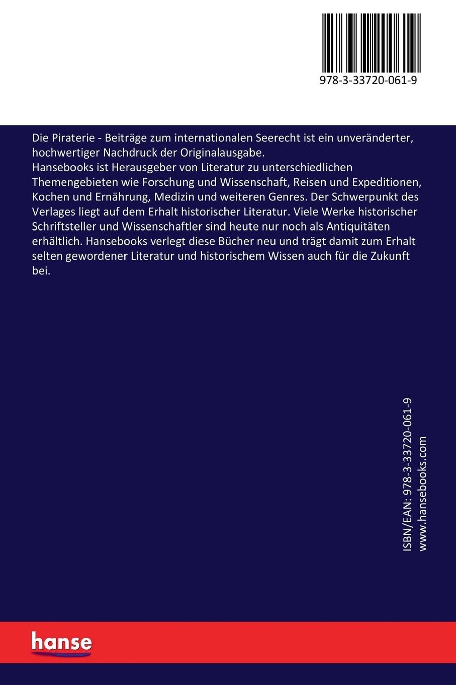 Rückseitencover Die Piraterie