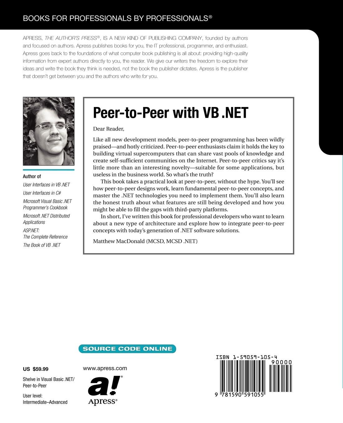 Rückseitencover Peer-To-Peer with VB .Net