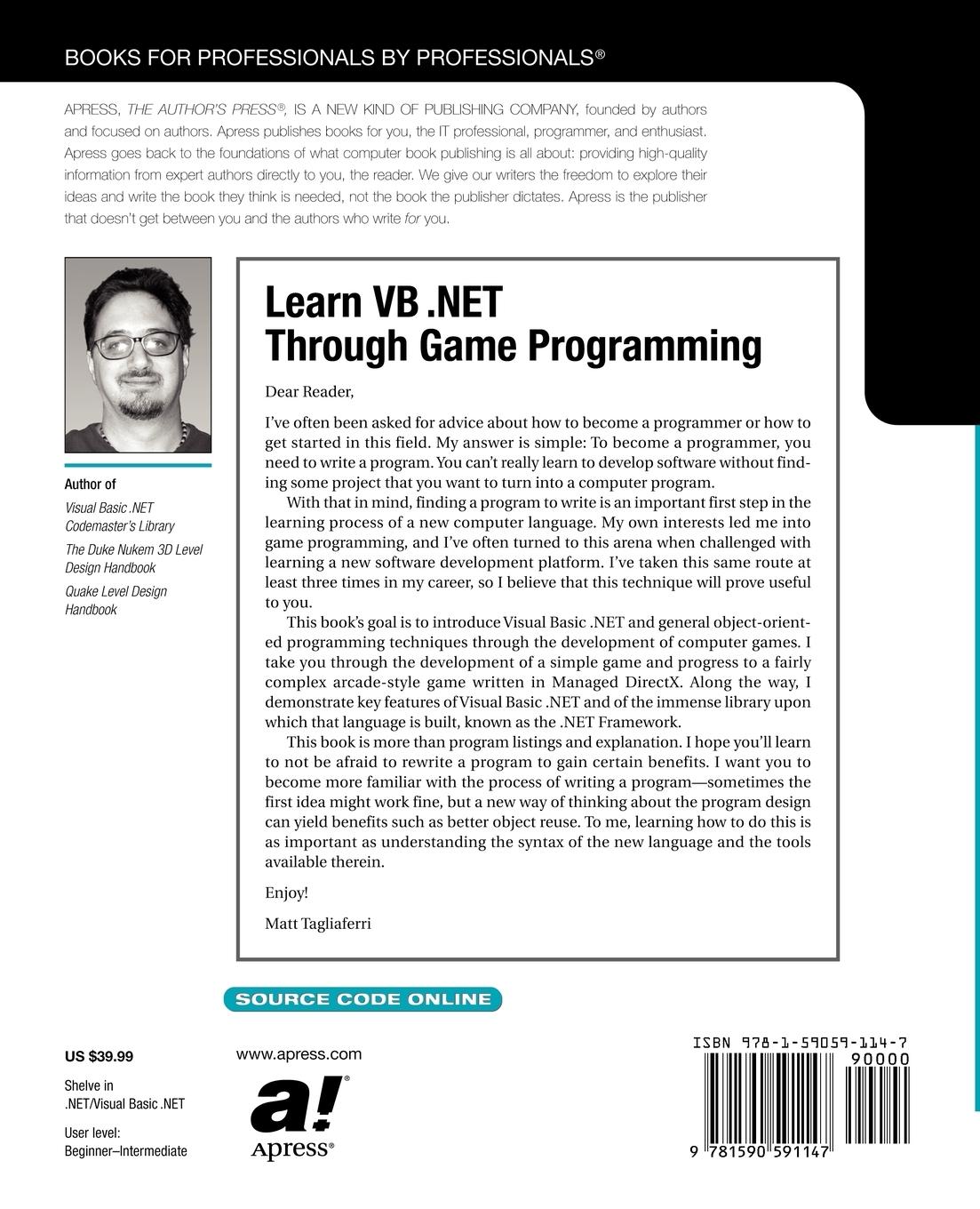 Rückseitencover Learn VB .NET Through Game Programming
