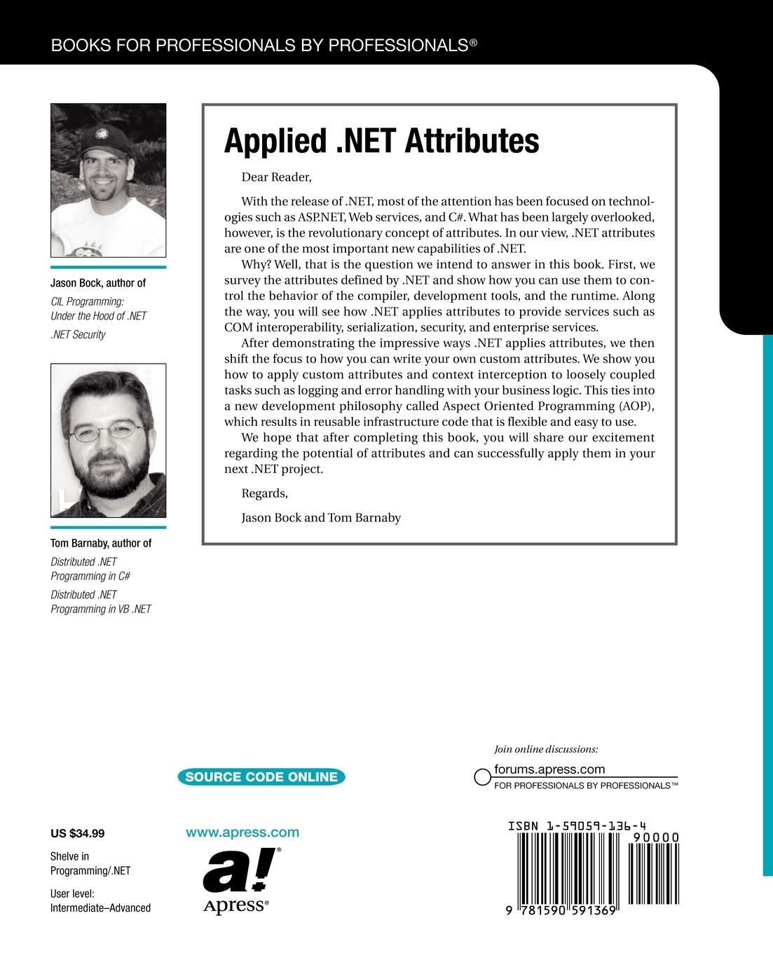 Rückseitencover Applied .NET Attributes