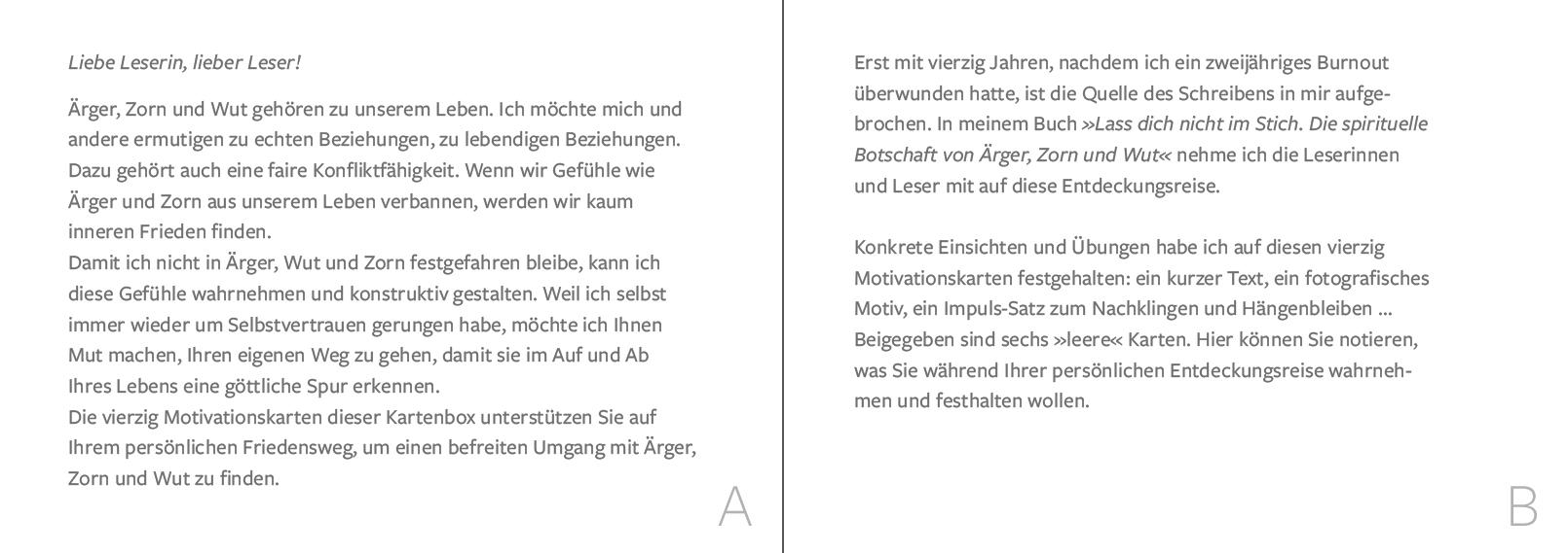 Beispielinhalt (Bild) Lass dich nicht im Stich