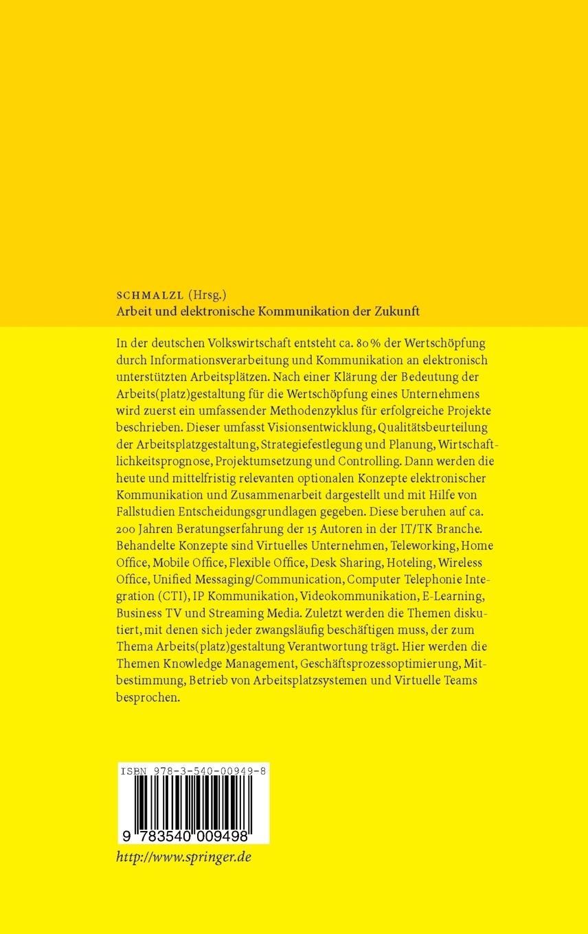 Rückseitencover Arbeit und elektronische Kommunikation der Zukunft