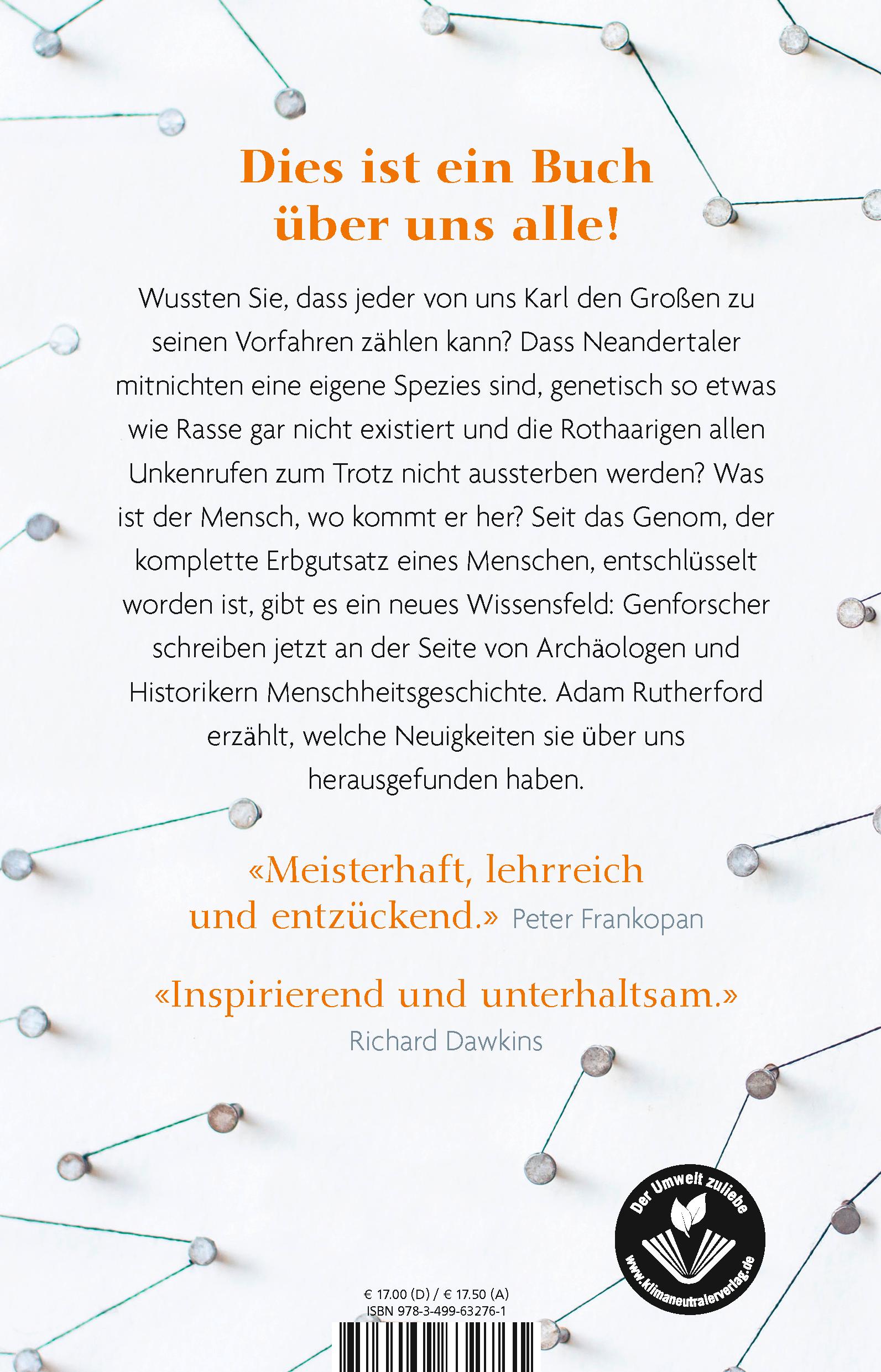 Rückseitencover Eine kurze Geschichte von jedem, der jemals gelebt hat