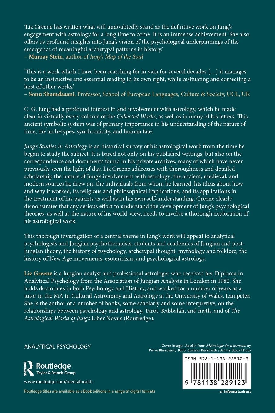 Rückseitencover Jung's Studies in Astrology