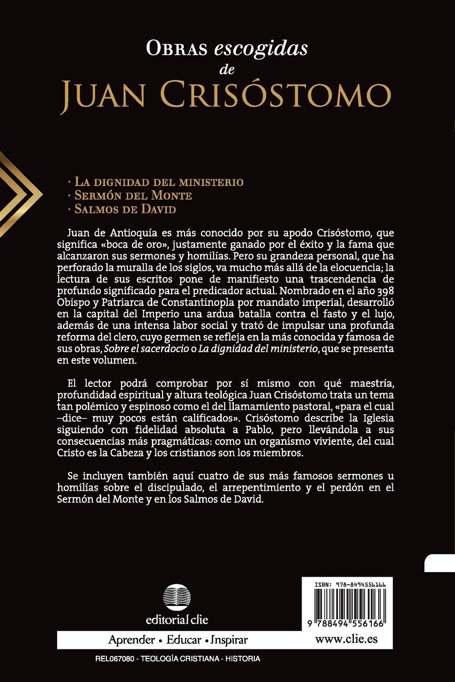 Rückseitencover Obras escogidas de Juan Crisóstomo