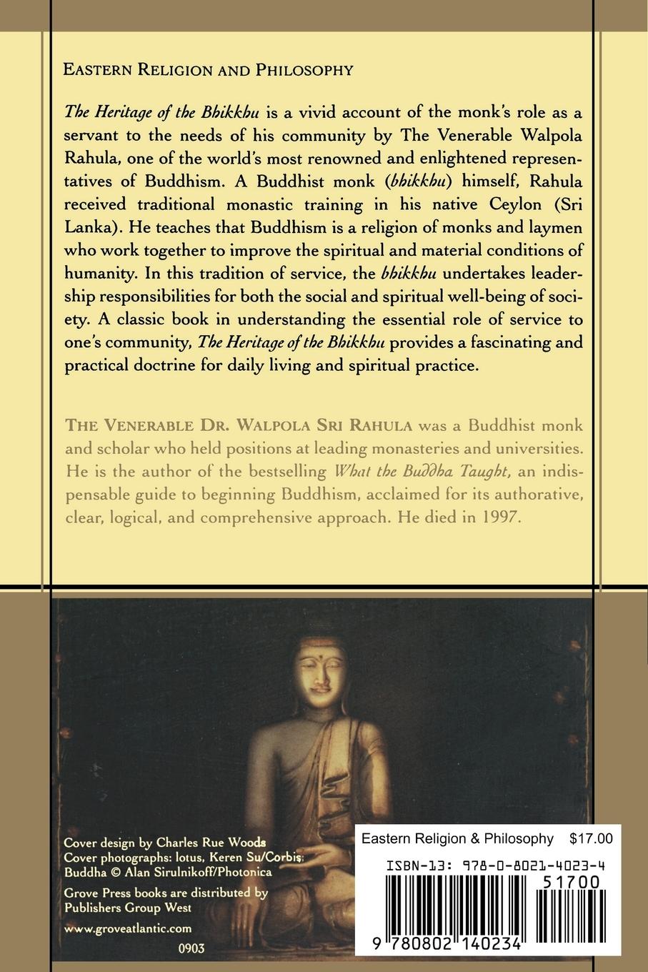 Rückseitencover The Heritage of the Bhikkhu