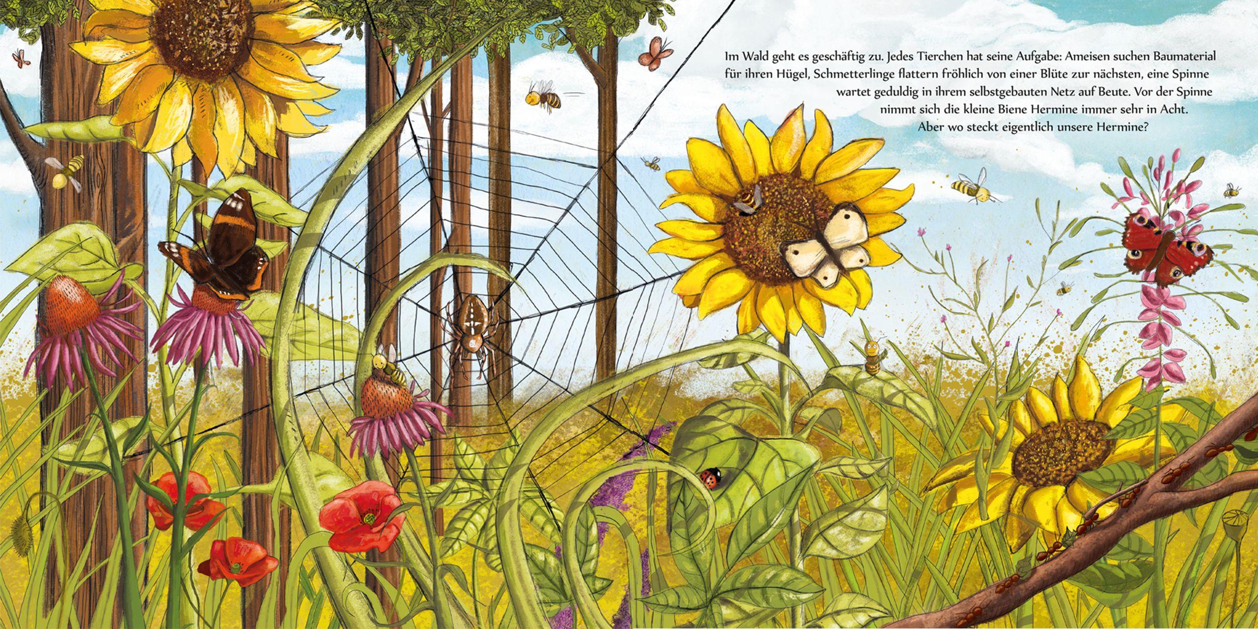 Beispielinhalt (Bild) Kleine Biene Hermine, wo bist du zu Haus?