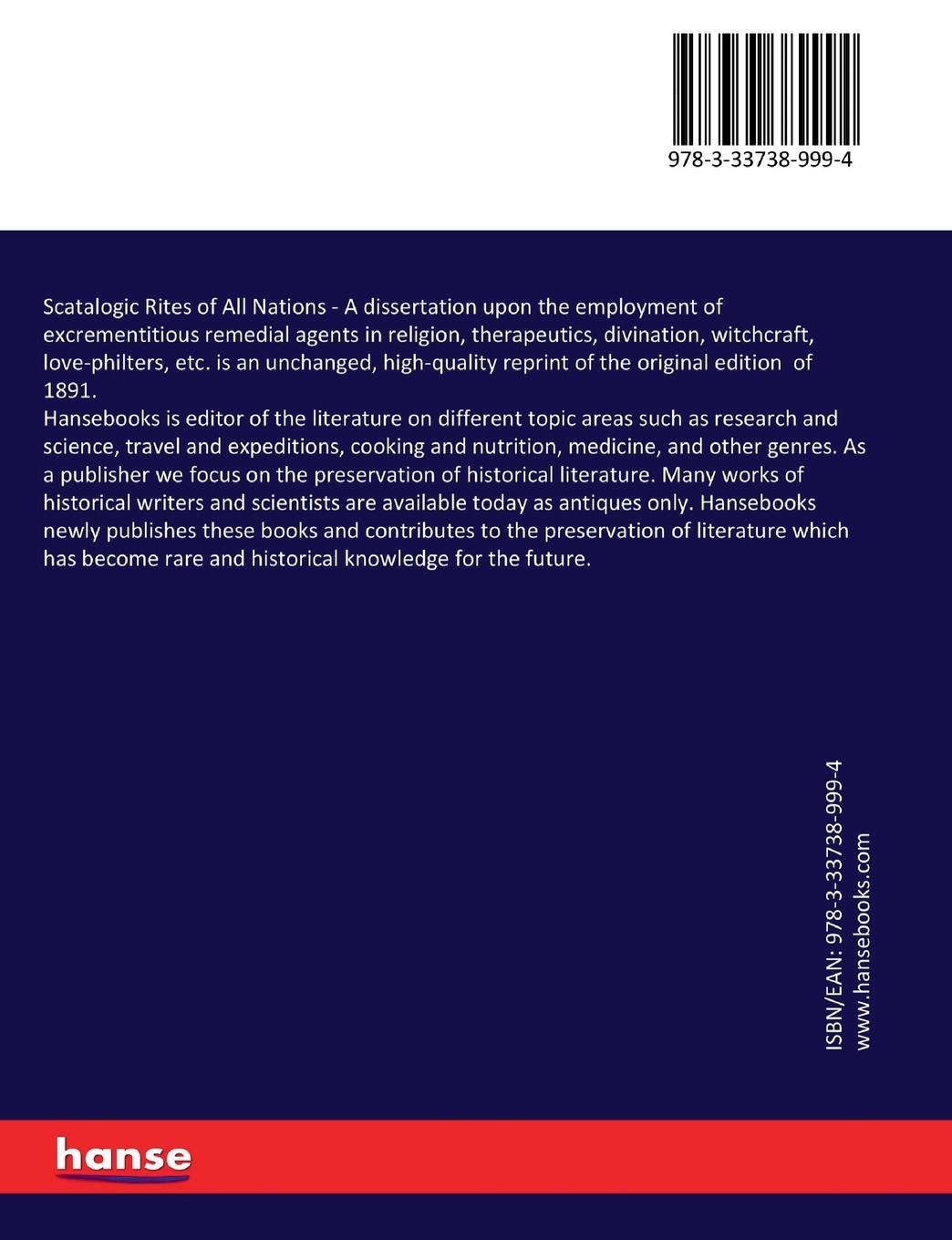 Rückseitencover Scatalogic Rites of All Nations