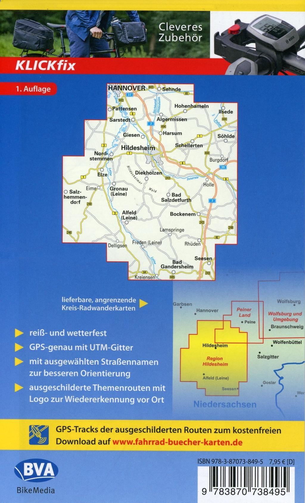 Beispielinhalt (Bild) BVA Radwanderkarte Radwandern in der Region Hildesheim, 1:50.000