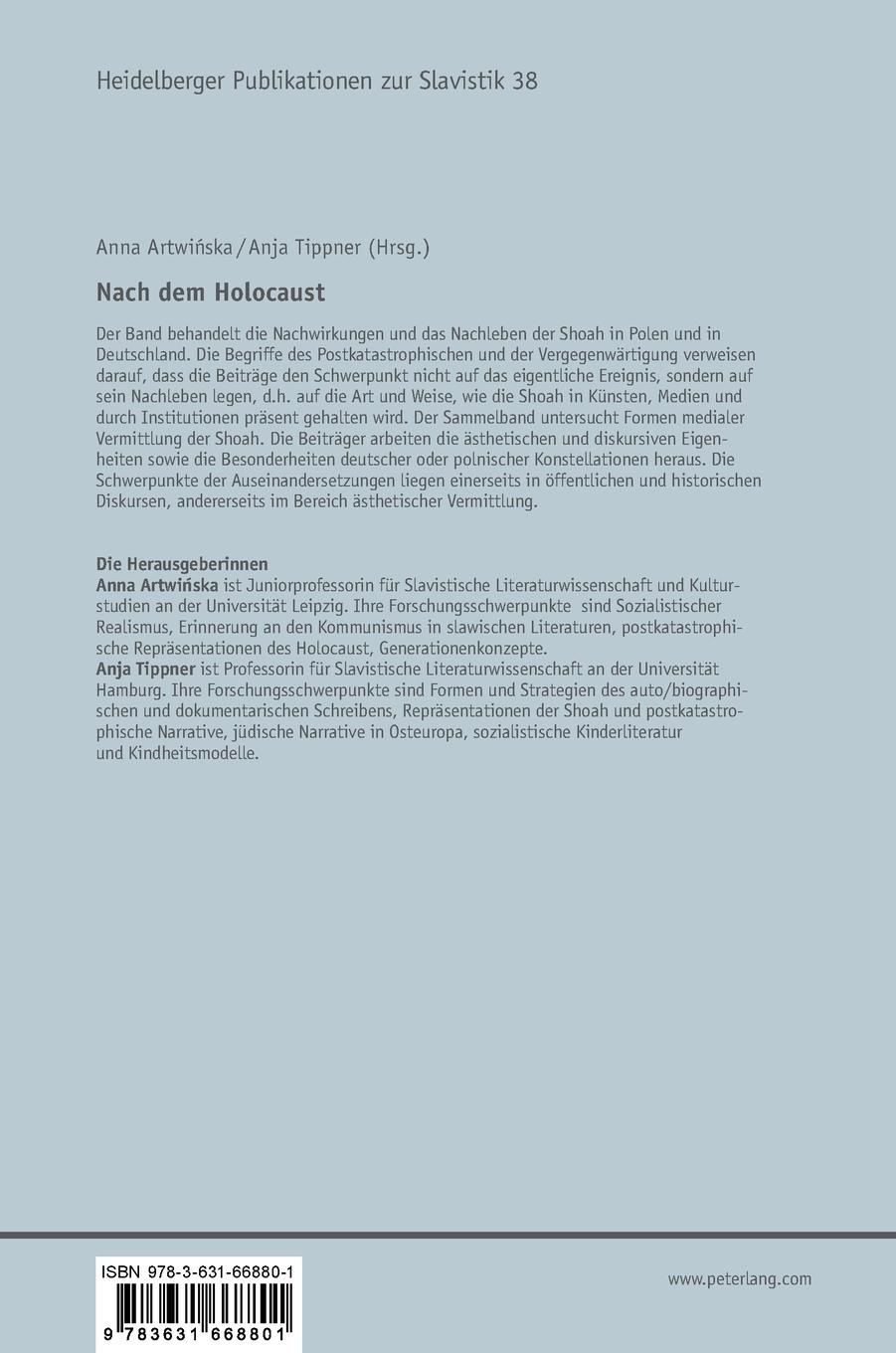 Rückseitencover Nach dem Holocaust