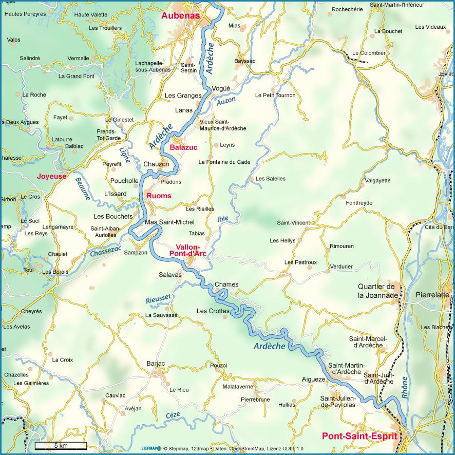 Beispielinhalt (Bild) Outdoor Kompass Ardèche