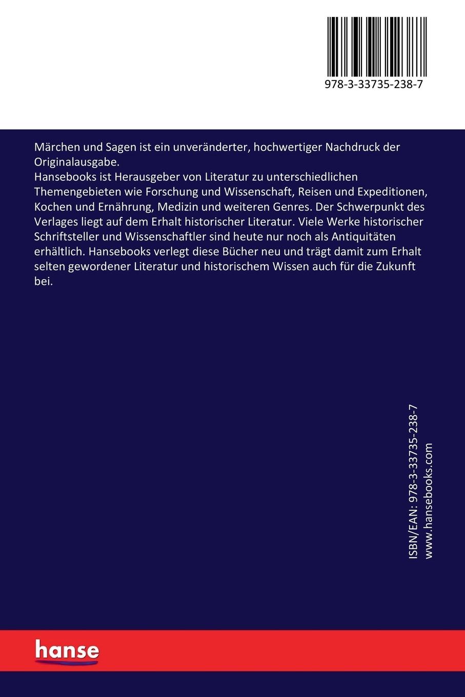 Rückseitencover Märchen und Sagen