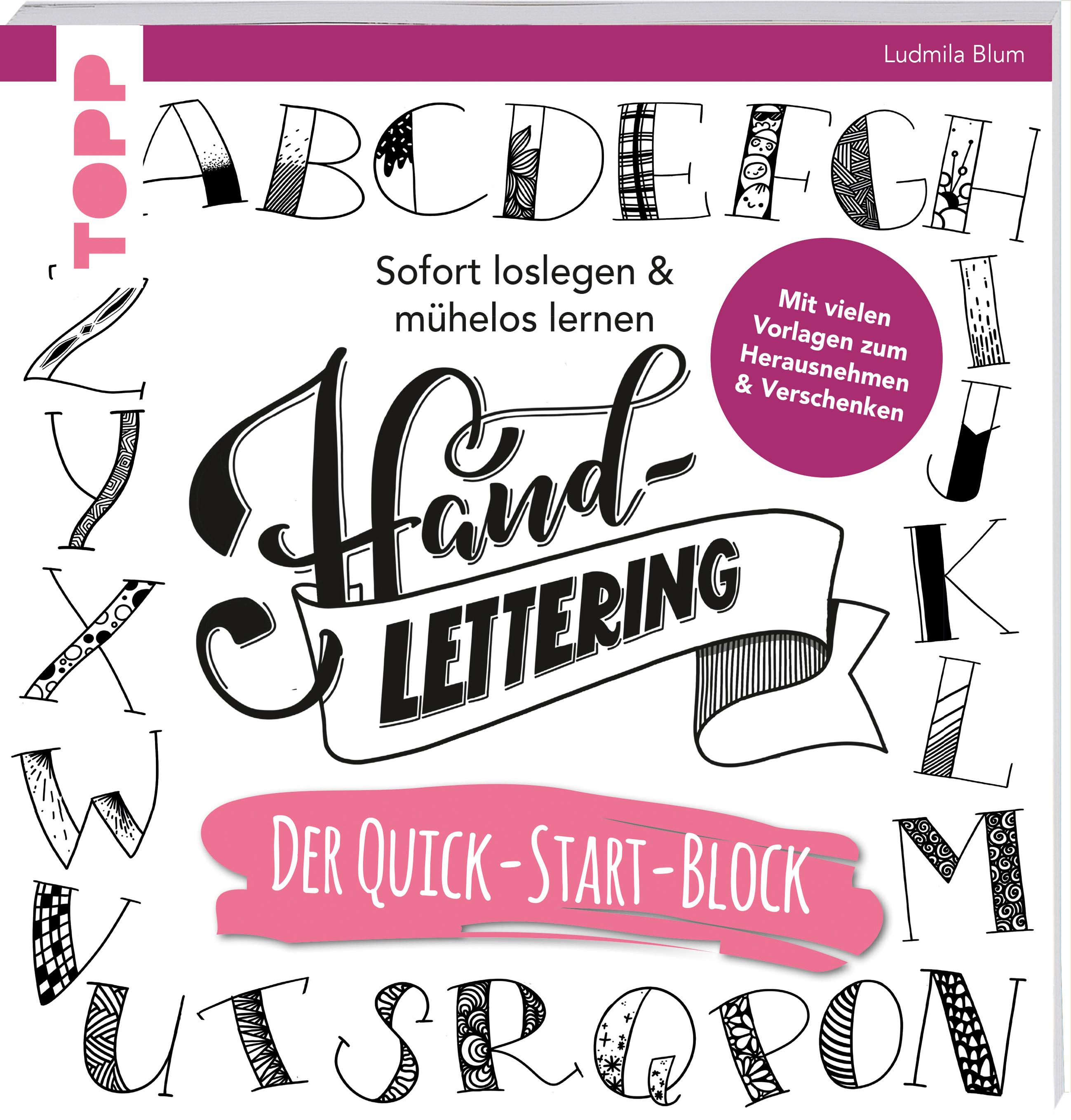 Vorderes Coverbild Handlettering. Der Quick-Start-Block