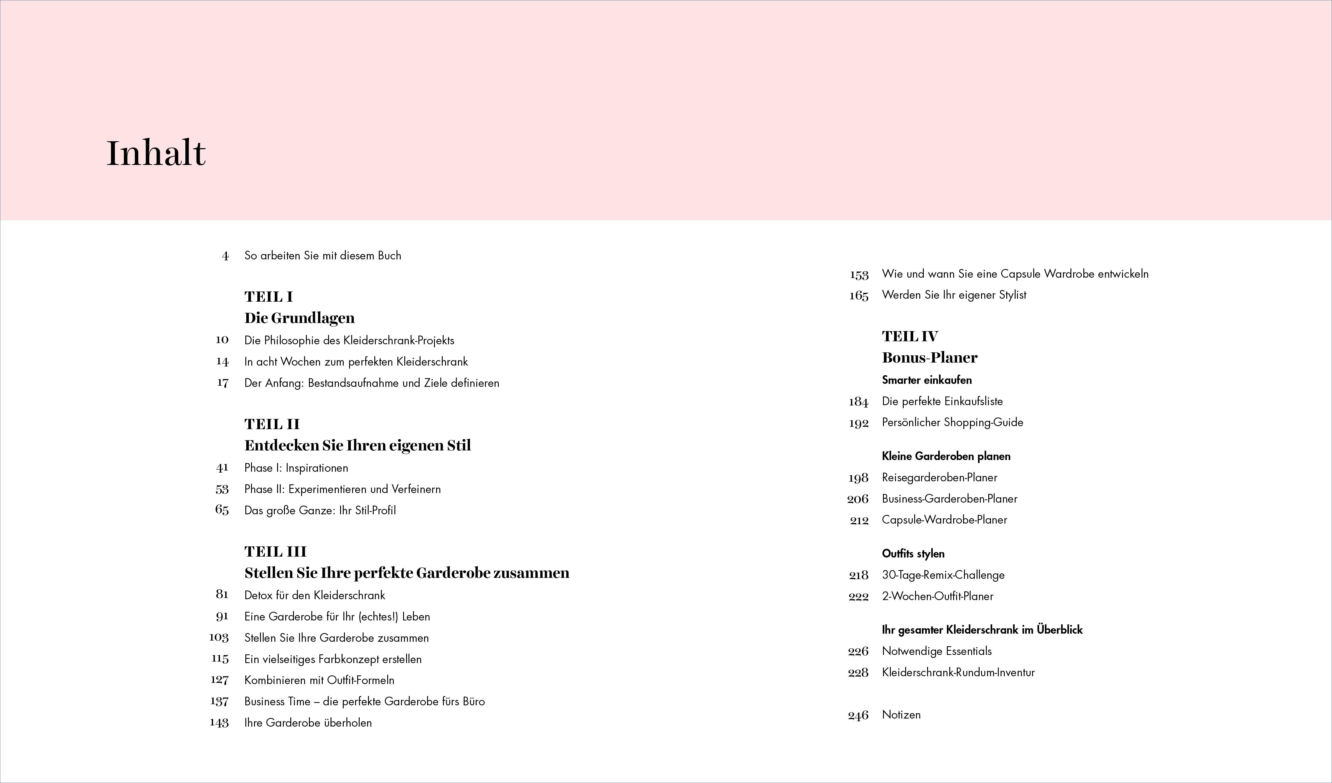 Beispielinhalt (Bild) Das Kleiderschrank-Projekt. Praxisbuch