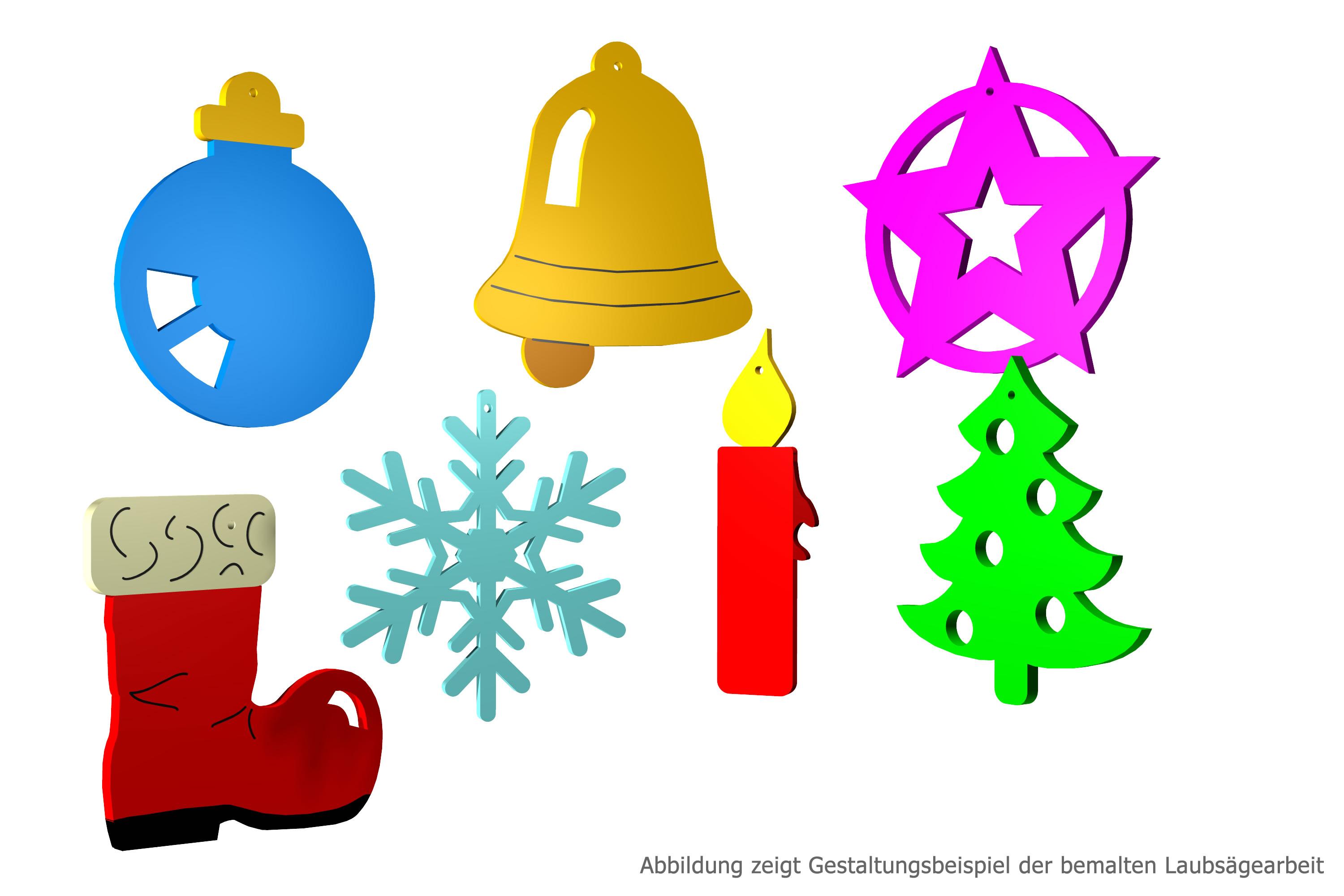 Beispielinhalt (Bild) Laubsägevorlage Weihnachtsbaumschmuck
