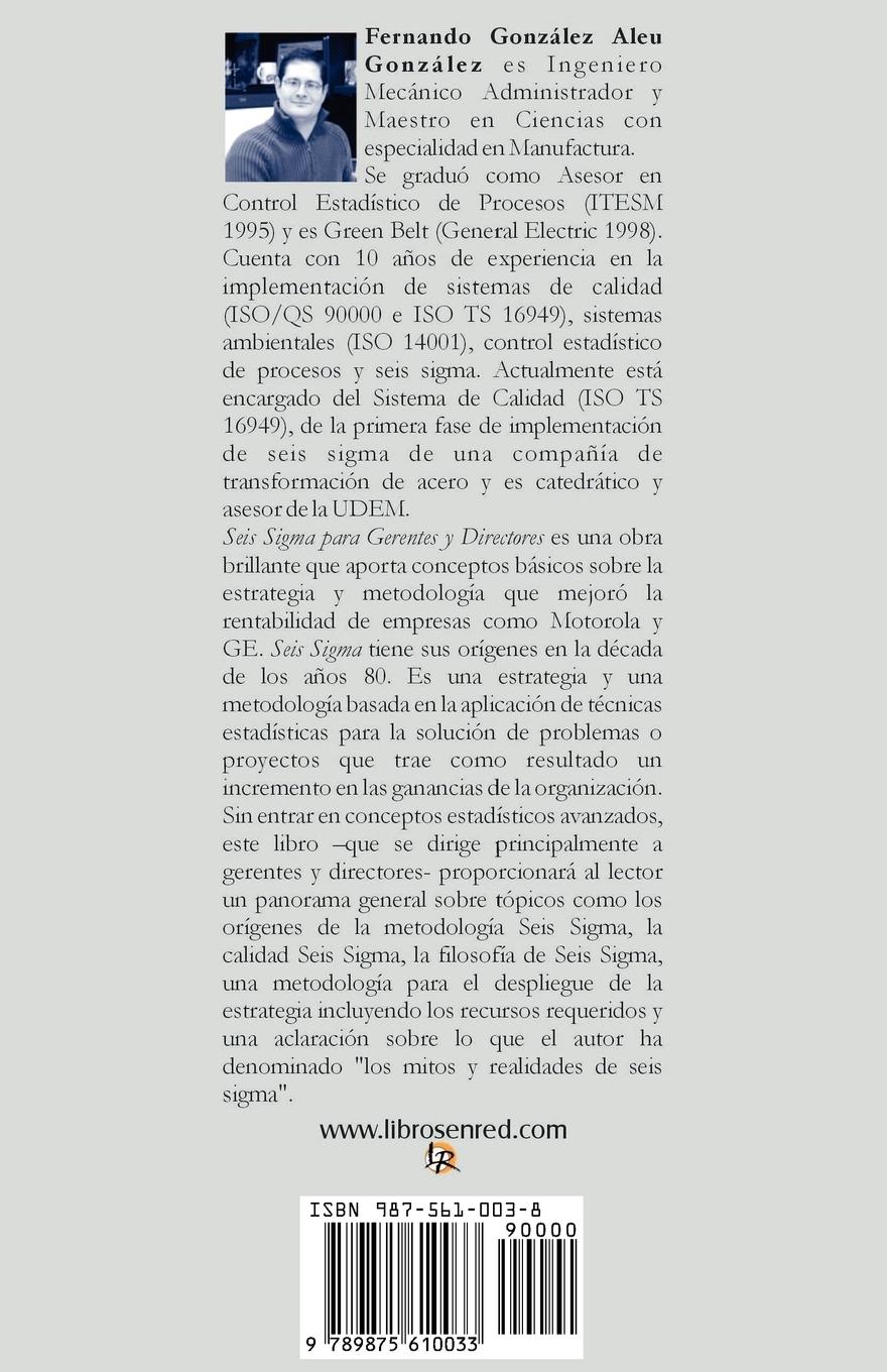 Rückseitencover Seis SIGMA Para Gerentes y Directores