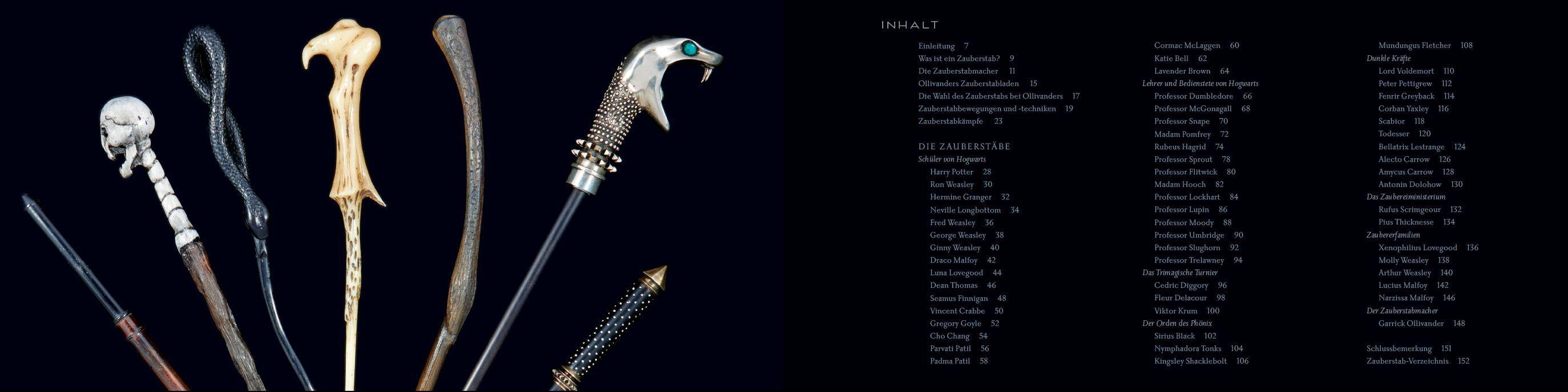 Beispielinhalt (Bild) Harry Potter: Das Buch der Zauberstäbe
