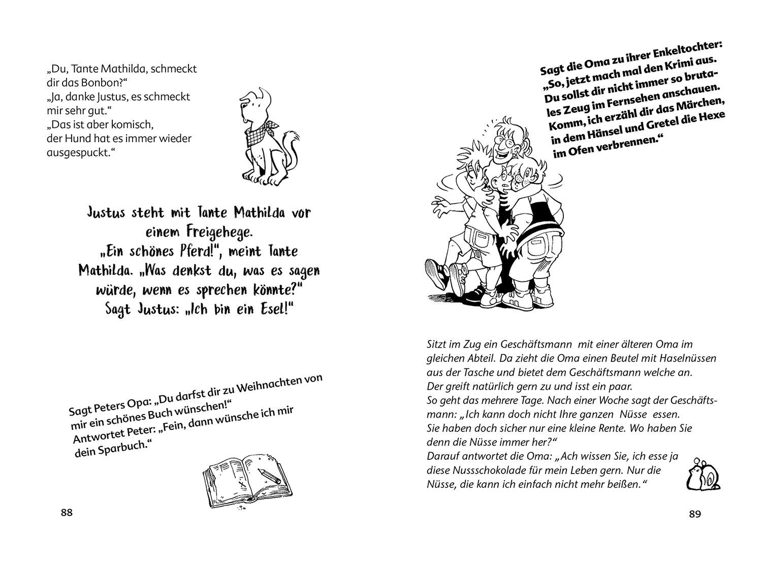 Beispielinhalt (Bild) Die drei ??? Kids Das Witzebuch