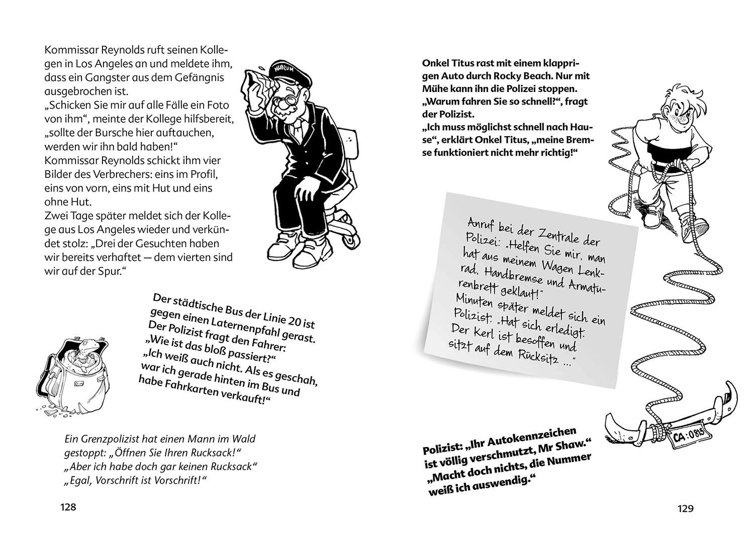 Beispielinhalt (Bild) Die drei ??? Kids Das Witzebuch