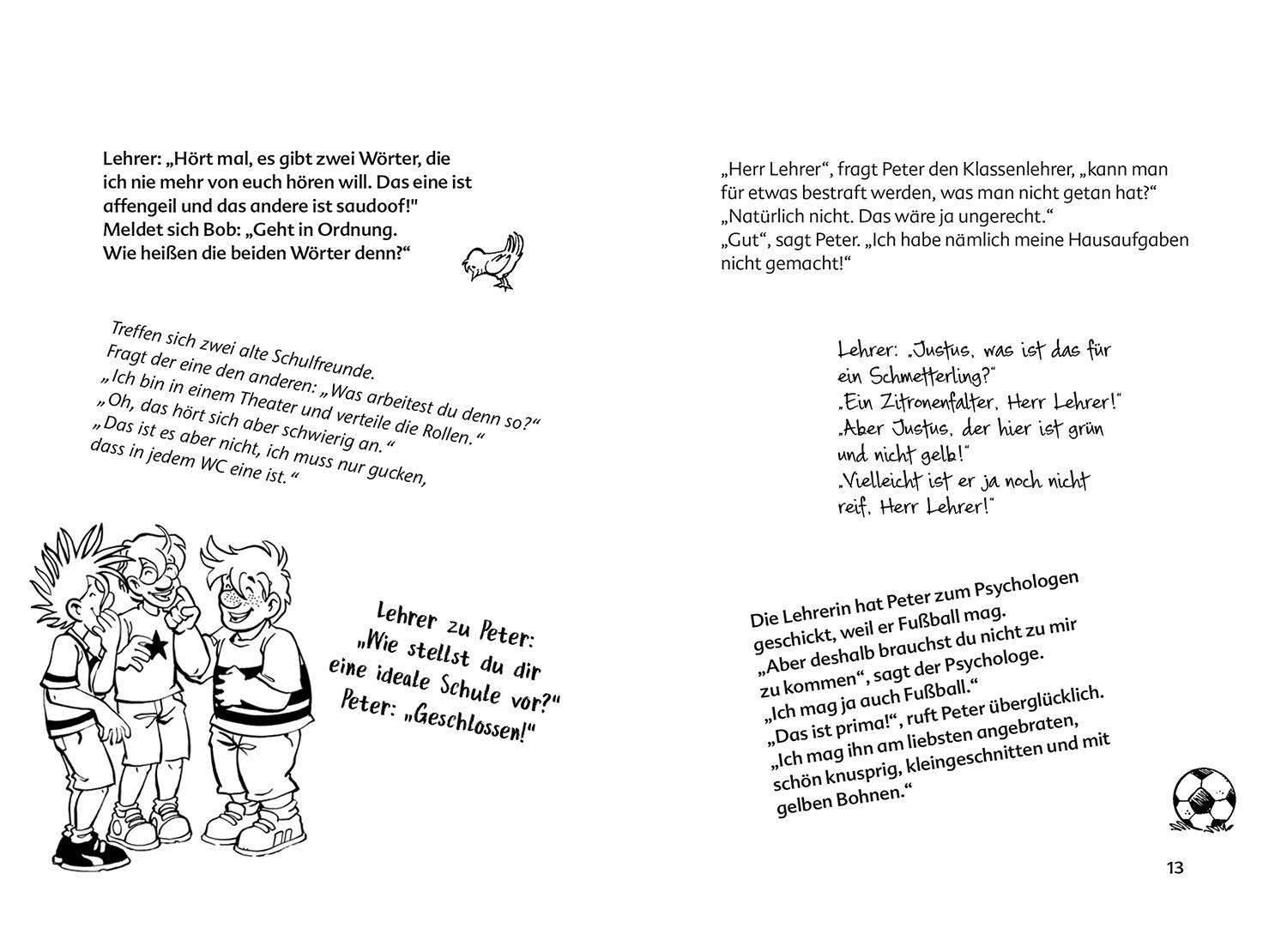 Beispielinhalt (Bild) Die drei ??? Kids Das Witzebuch