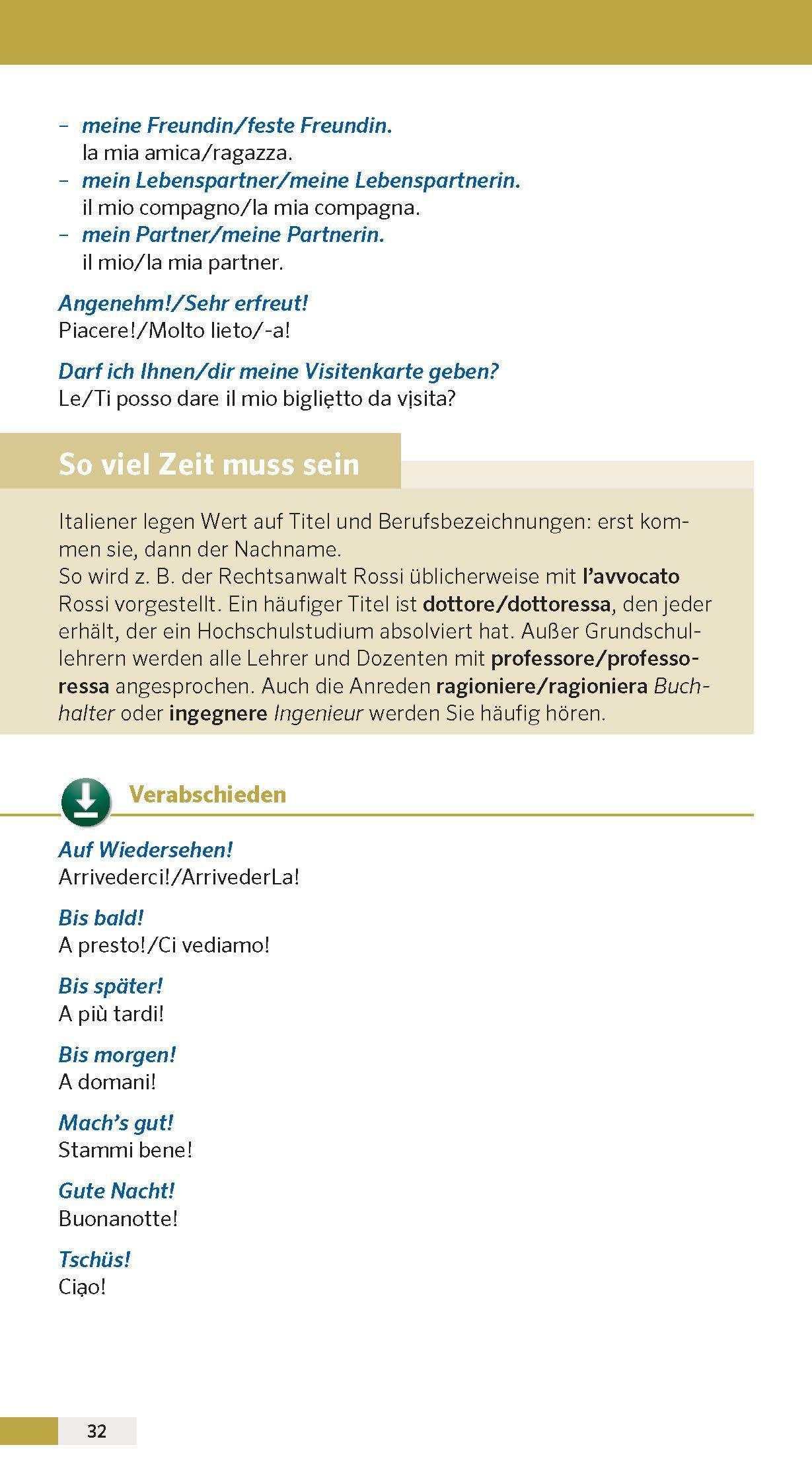 Beispielinhalt (Bild) PONS Reise-Sprachführer Italienisch