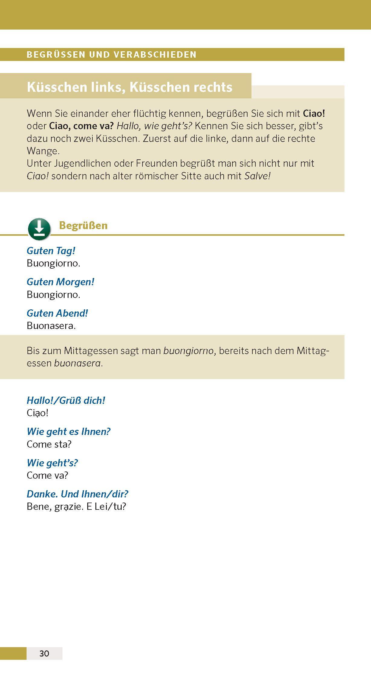 Beispielinhalt (Bild) PONS Reise-Sprachführer Italienisch