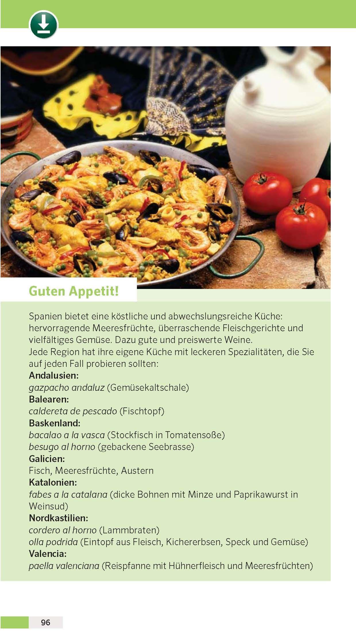 Beispielinhalt (Bild) PONS Reise-Sprachführer Spanisch