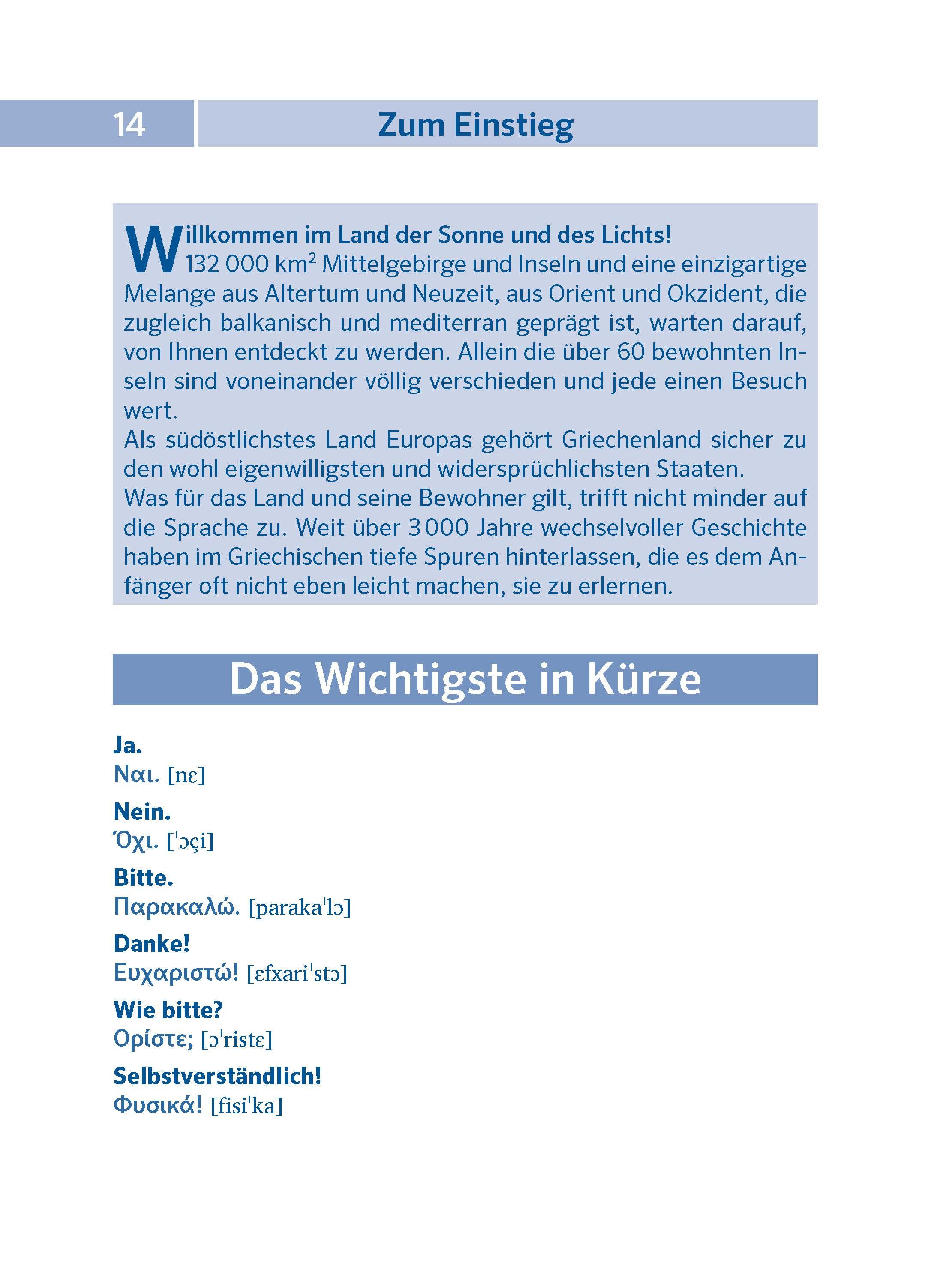 Beispielinhalt (Bild) PONS Pocket-Sprachführer Griechisch
