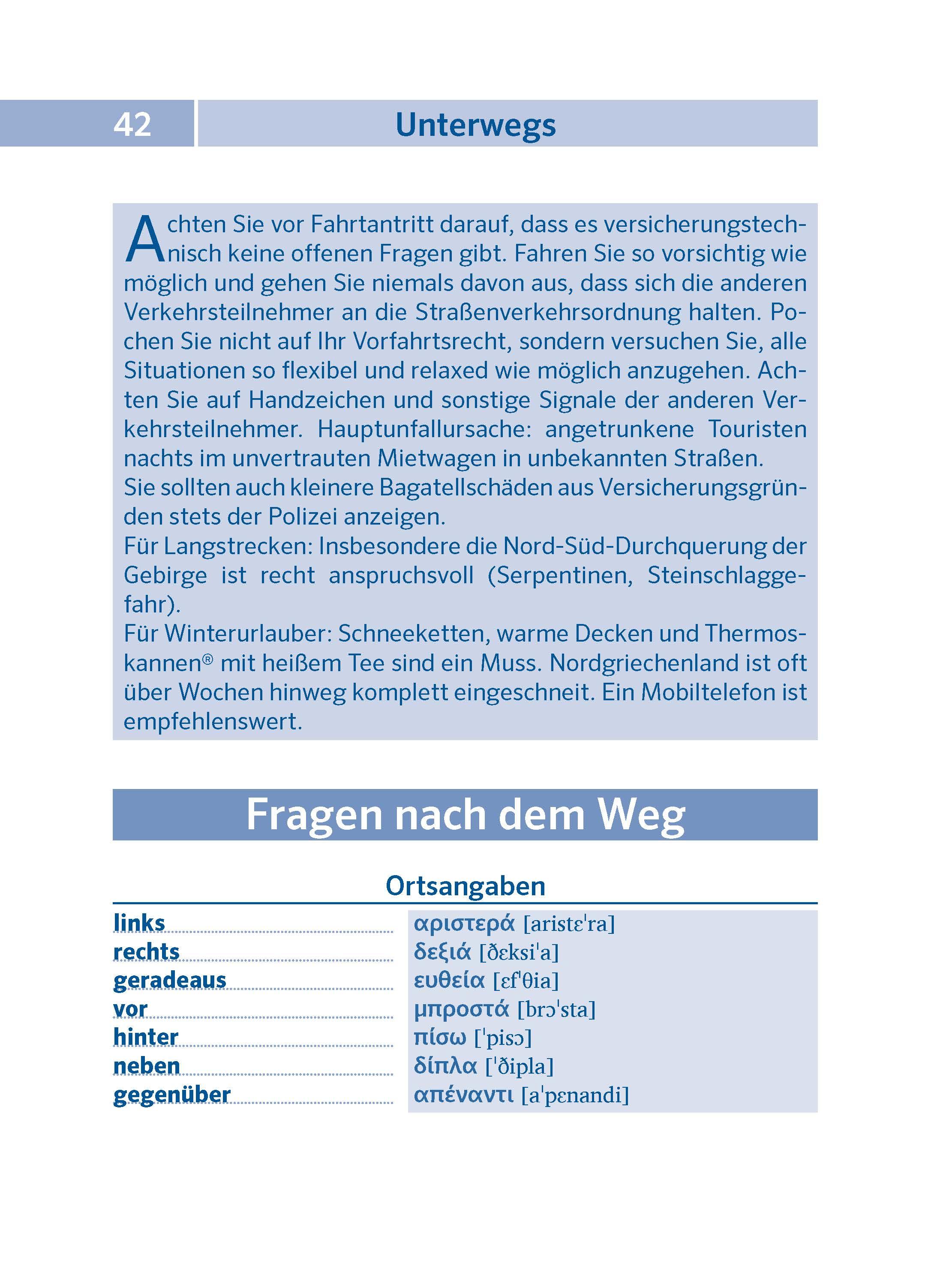 Beispielinhalt (Bild) PONS Pocket-Sprachführer Griechisch