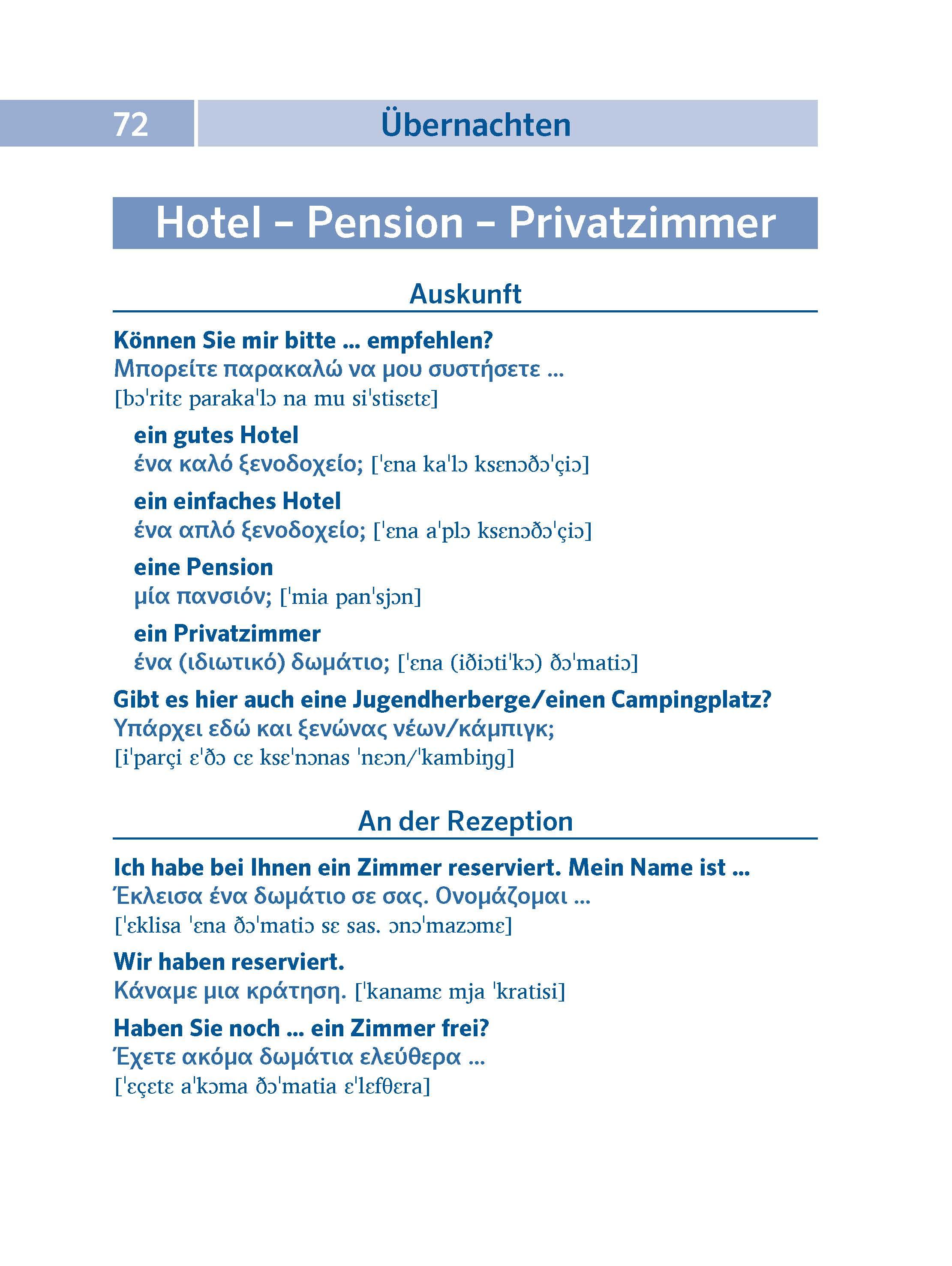 Beispielinhalt (Bild) PONS Pocket-Sprachführer Griechisch