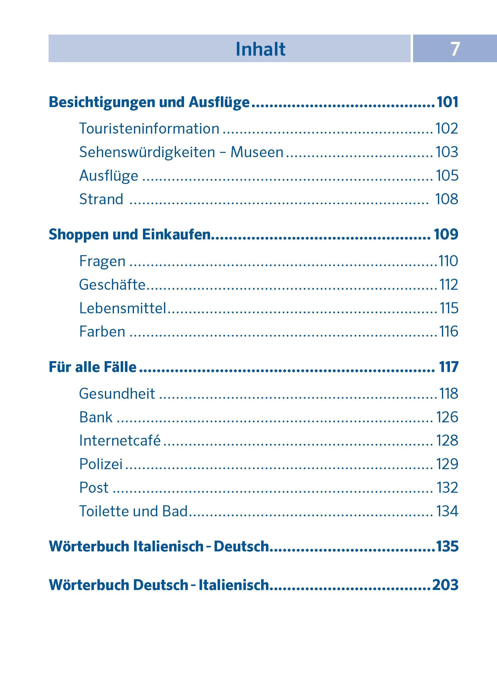 Beispielinhalt (Bild) PONS Pocket-Sprachführer Italienisch