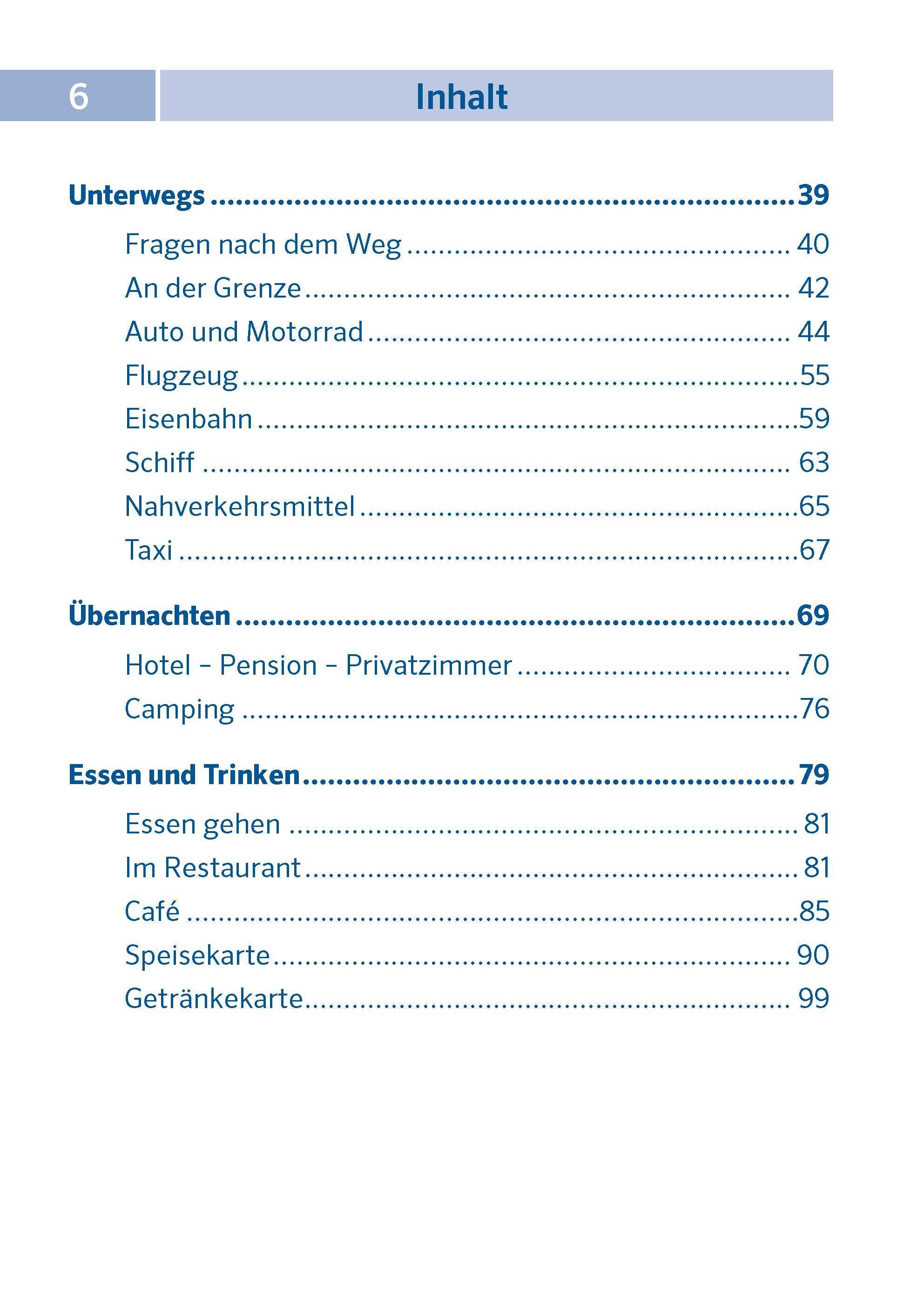 Beispielinhalt (Bild) PONS Pocket-Sprachführer Französisch