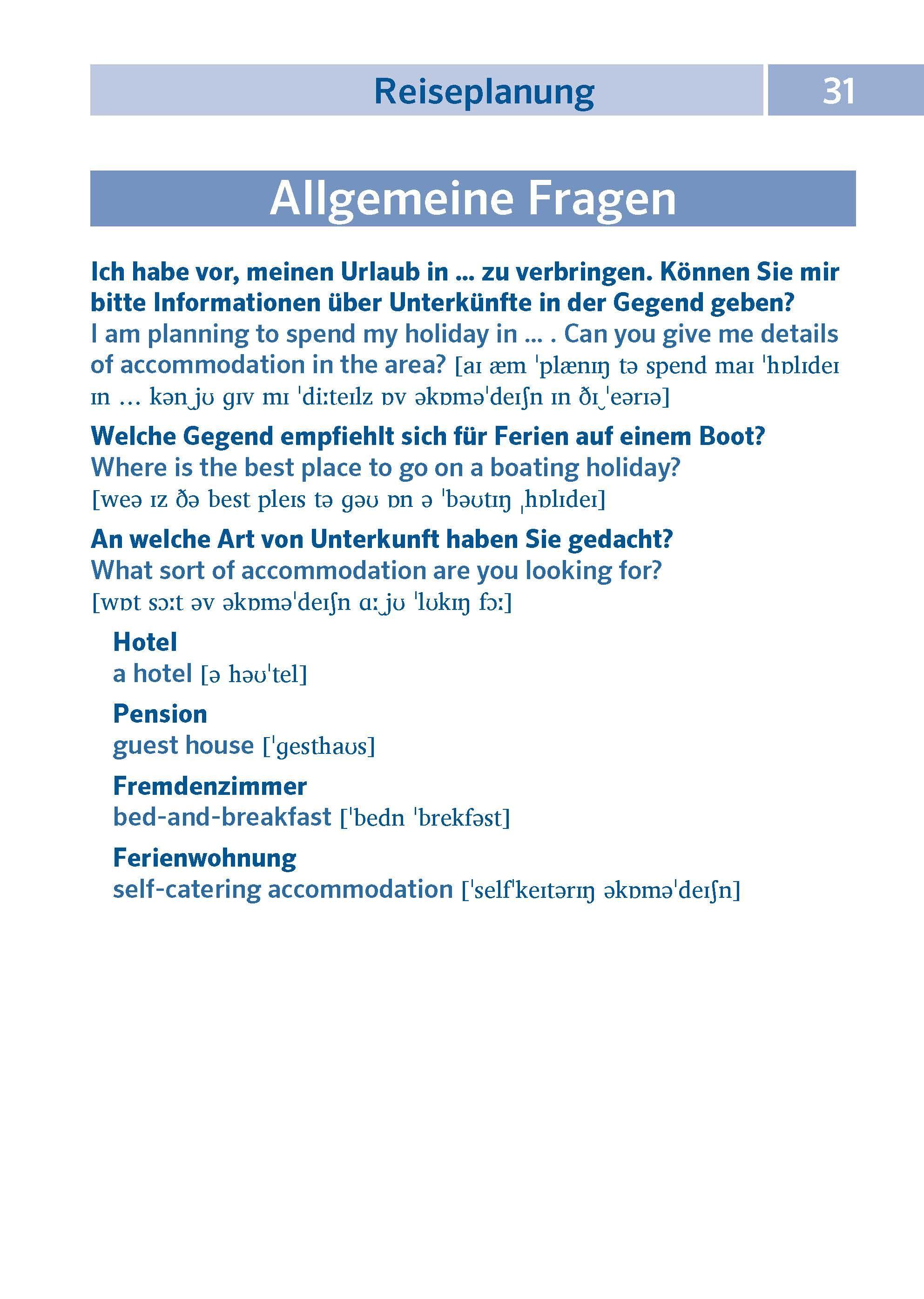 Beispielinhalt (Bild) PONS Pocket-Sprachführer Englisch