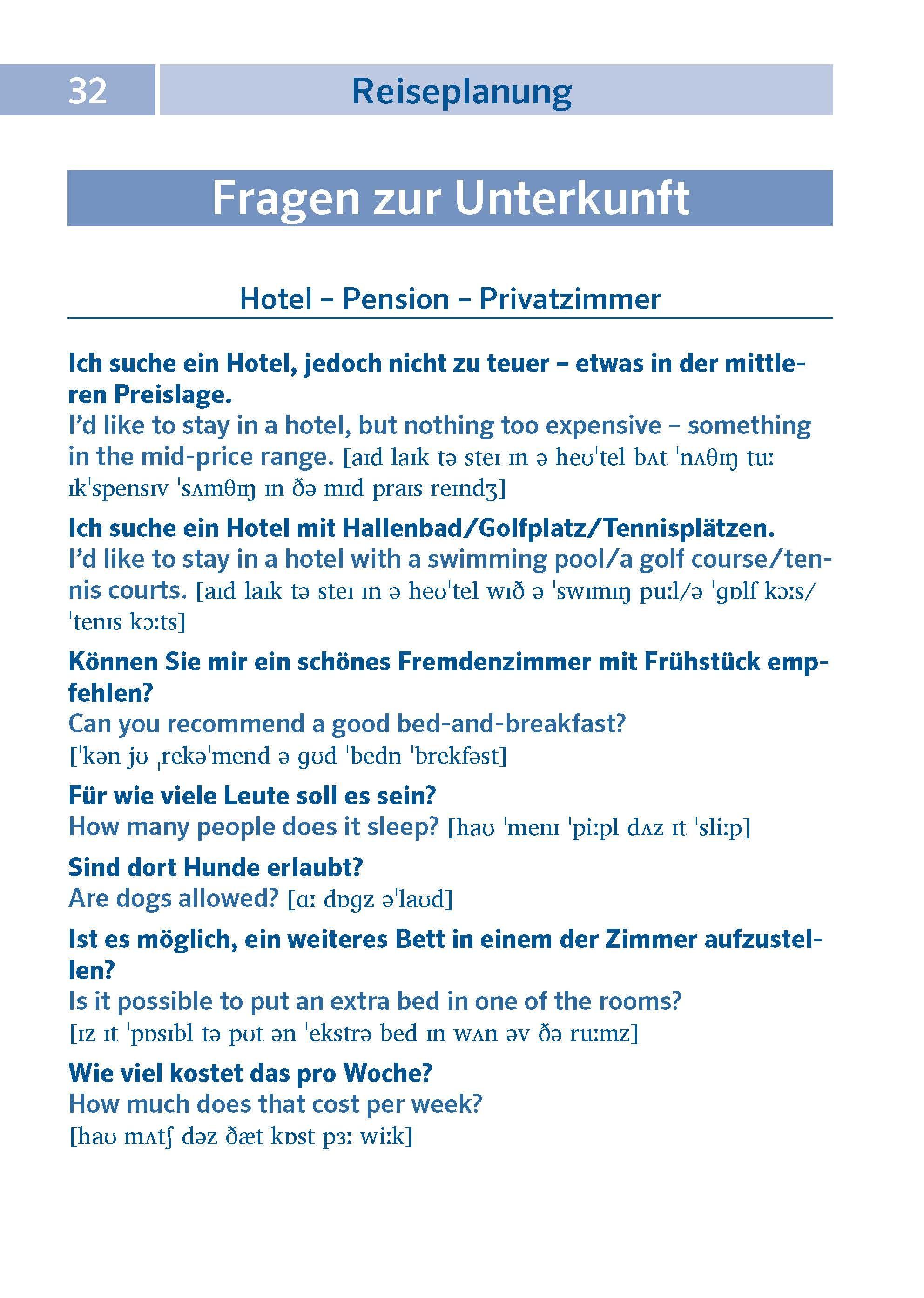 Beispielinhalt (Bild) PONS Pocket-Sprachführer Englisch